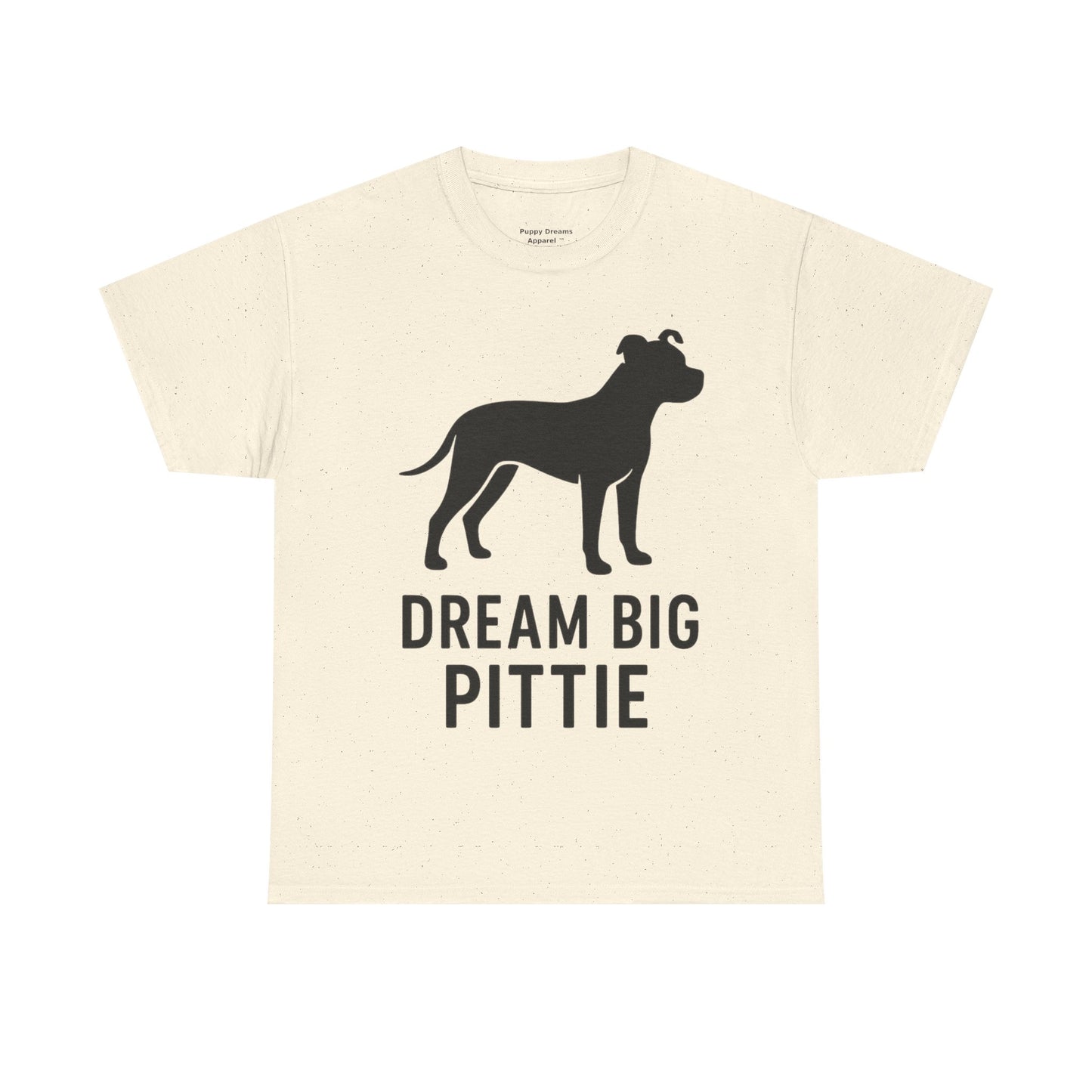 Unisex Heavy Cotton Tee with 'Dream Big Pittie' Design, Pet Lover Shirt, Gifts for Dog Owners, Animal Rescue Apparel, Dog Mom Gift