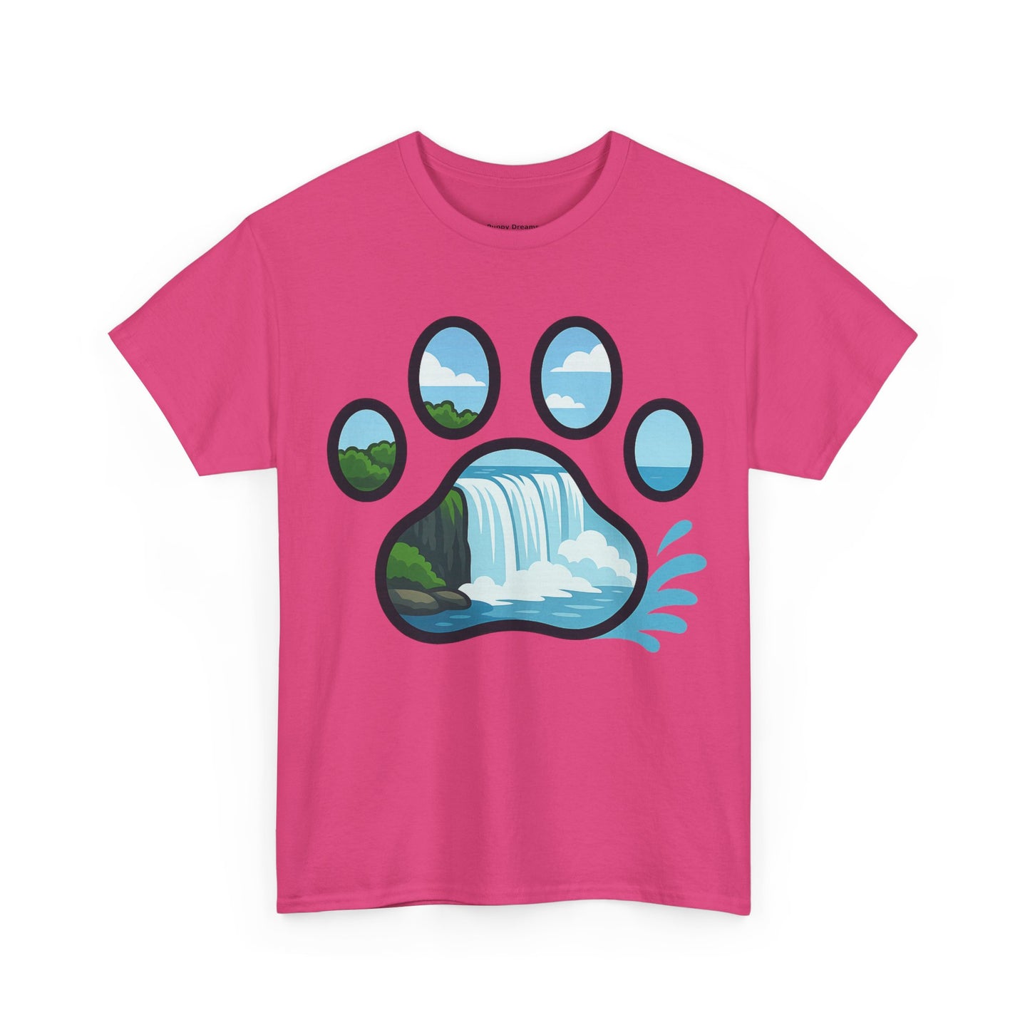 Nature-Inspired Paw Print Tee, Unisex Heavy Cotton Tee, Cute Animal Shirt, Outdoor Lover Gift, Eco-Friendly Apparel, Casual Wear