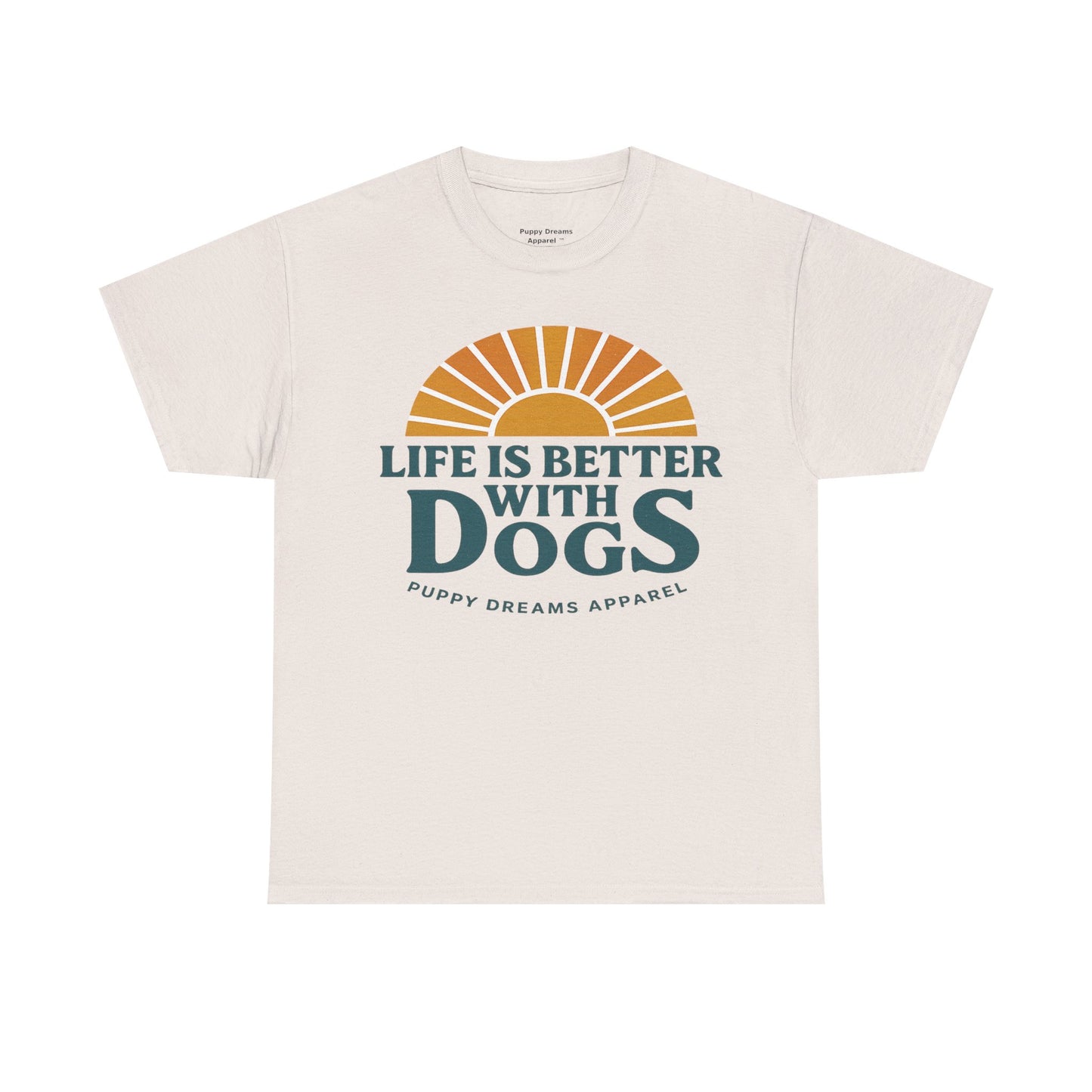 Life is Better with Dogs Unisex Heavy Cotton Tee, Dog Lover Gift, Pet Owner Apparel, Fun Casual Wear, Perfect for Dog Lovers