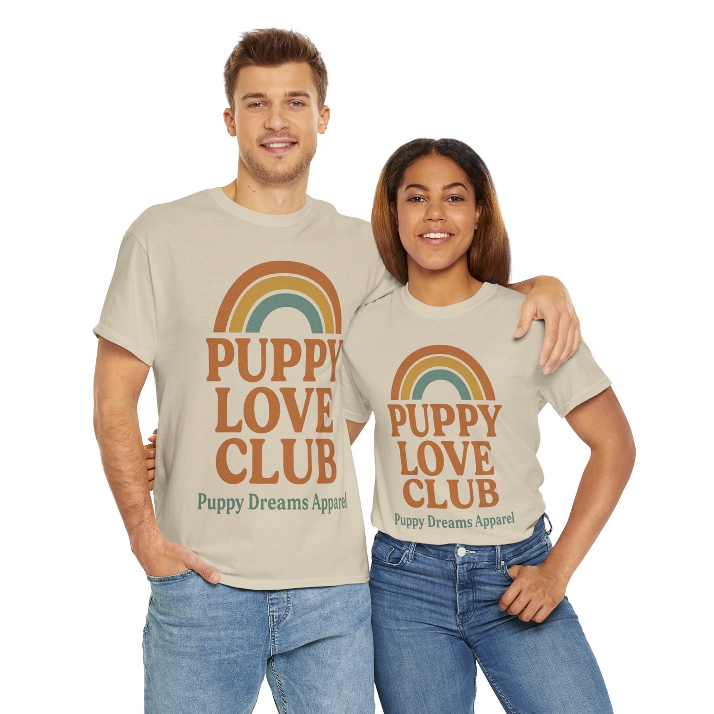 Puppy Love Club Unisex Heavy Cotton Tee, Dog Lover Shirt, Pet Owner Gift, Cute Graphic Tee, Animal Enthusiast Apparel, Casual Everyday Wear