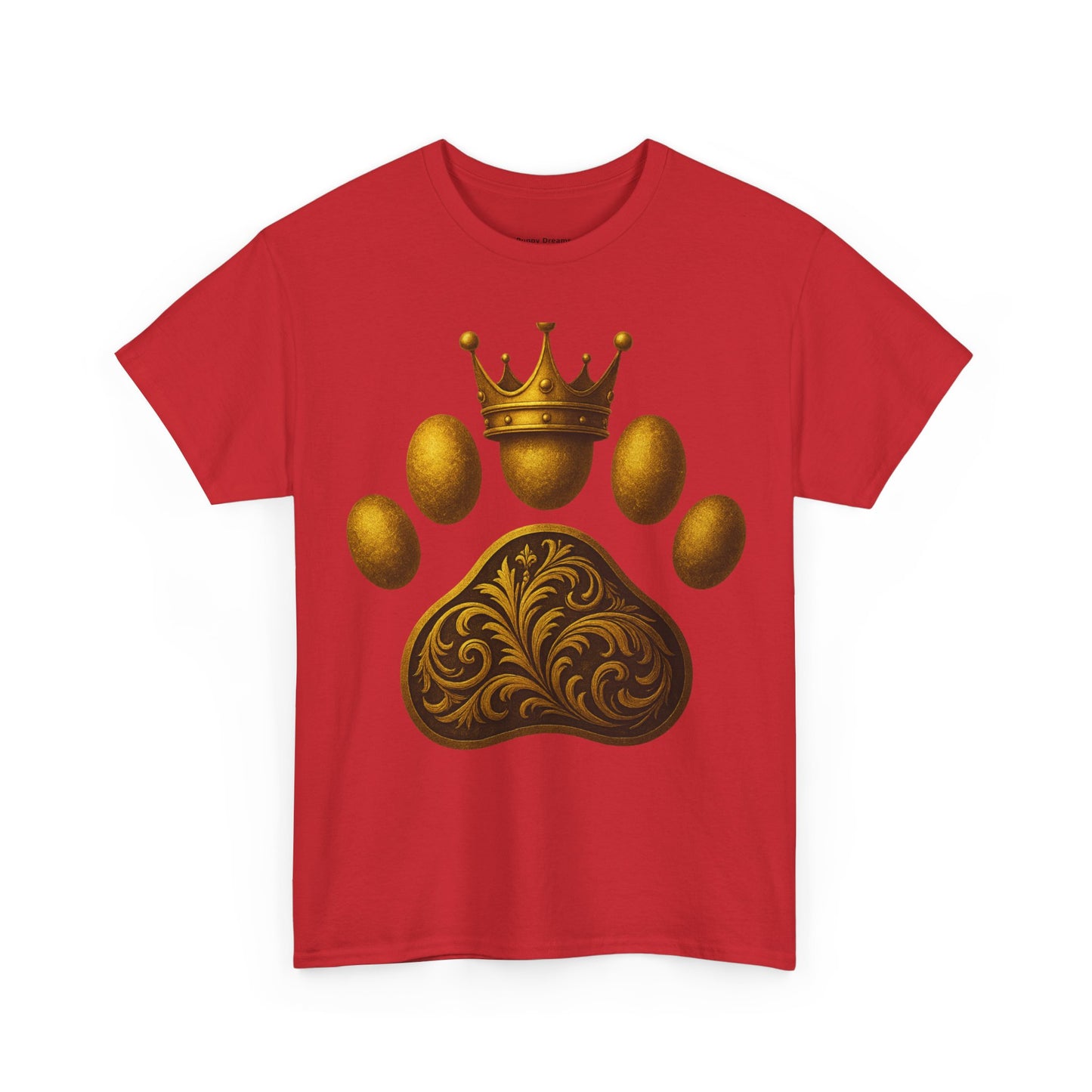 Crown Paw Print Tee, Dog Lover Shirt, Animal Royalty Fashion, Pet Gift, Casual Wear, Birthday Gift, Unisex Cotton T-Shirt