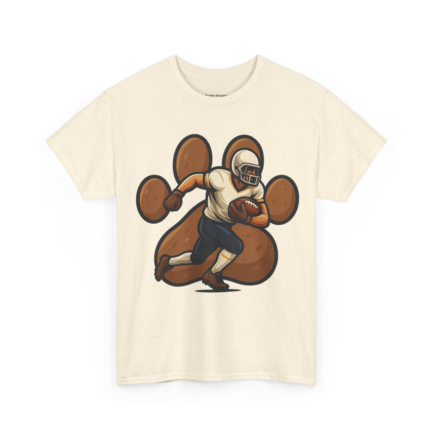 Football Paw Print Tee - Unisex Heavy Cotton T-Shirt, Sports Fan Gift, Game Day Apparel, Casual Wear, Team Spirit Tops