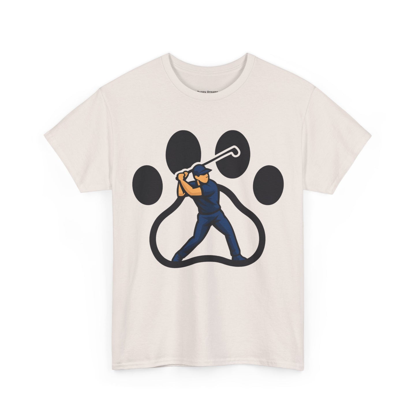 Paw Print Baseball Tee, Unisex Heavy Cotton Tee, Animal Lover Gift, Dog Dad Shirt, Casual Wear, Perfect for Birthdays, Sports Events