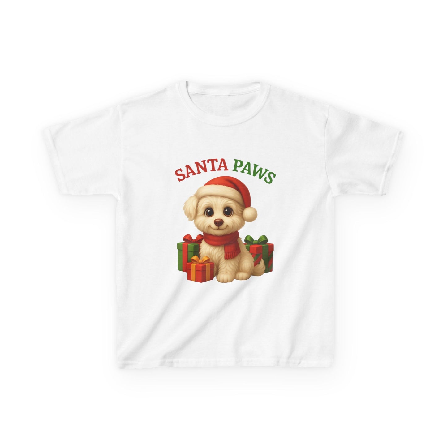 Santa Paws Kids Tee, Cozy Holiday T-Shirt for Children, Cute Christmas Apparel, Pet Lover Gift, Festive Kidswear