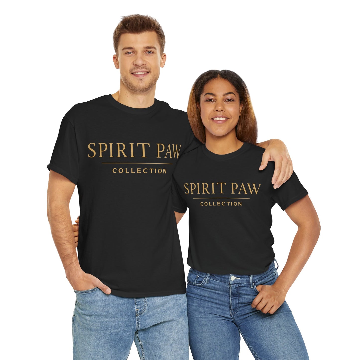 Unisex Spirit Paw Heavy Cotton Tee - Comfortable Tee for Animal Lovers, Casual Wear, Gift for Pet Owners, Everyday Style, Soft Cotton Shirt