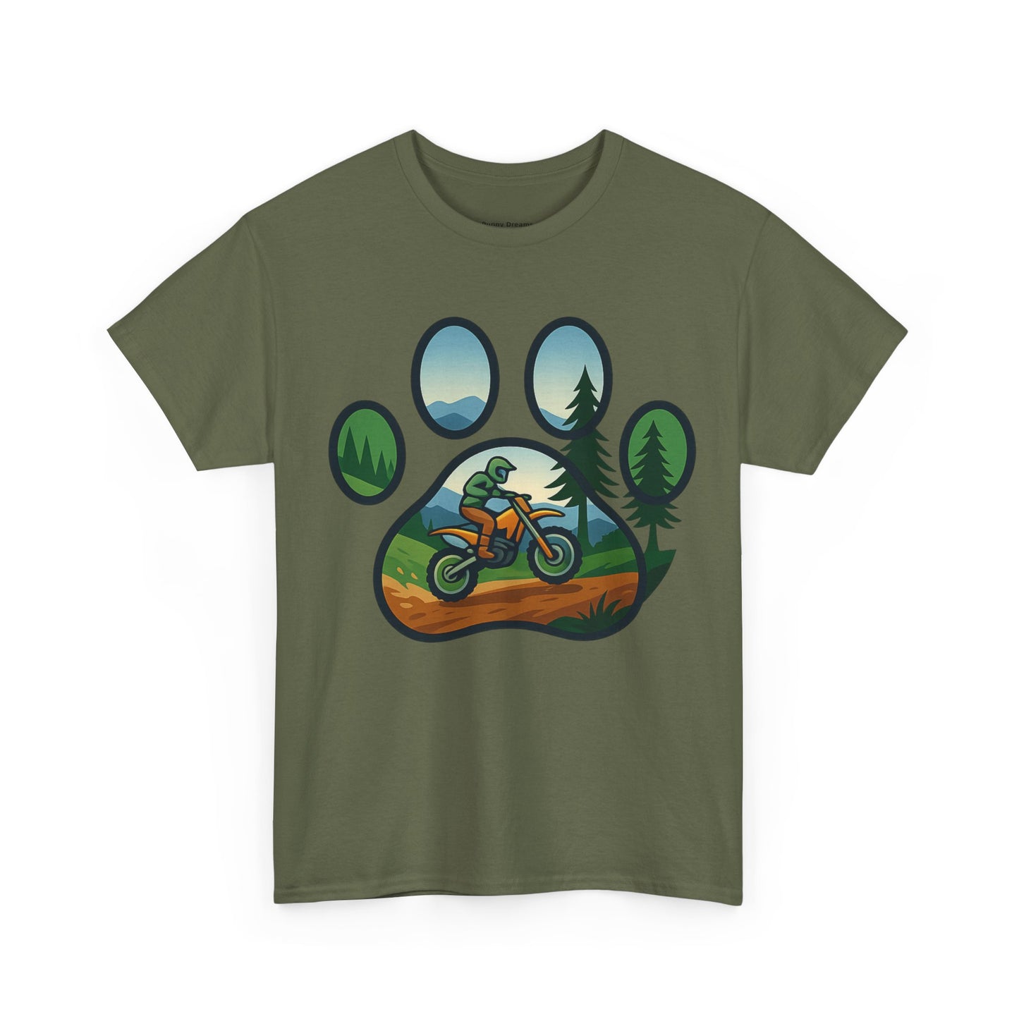 Adventure Paw Print T-Shirt, Unisex Cotton Tee, Outdoor Enthusiast Gift, Nature Lover Shirt, Motorcycle Graphics Tee