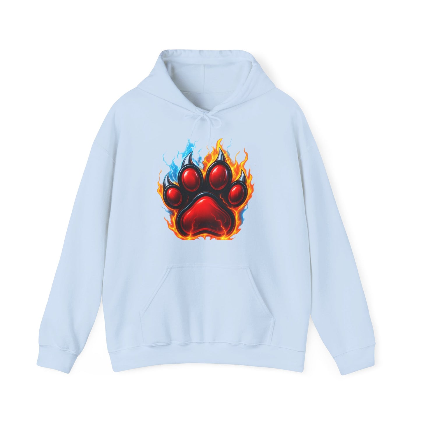 Fierce Flame Paw Print Hoodie, Cozy Sweatshirt for Animal Lovers, Perfect Gift for Pet Owners, Great for Birthdays or Holidays, Unisex