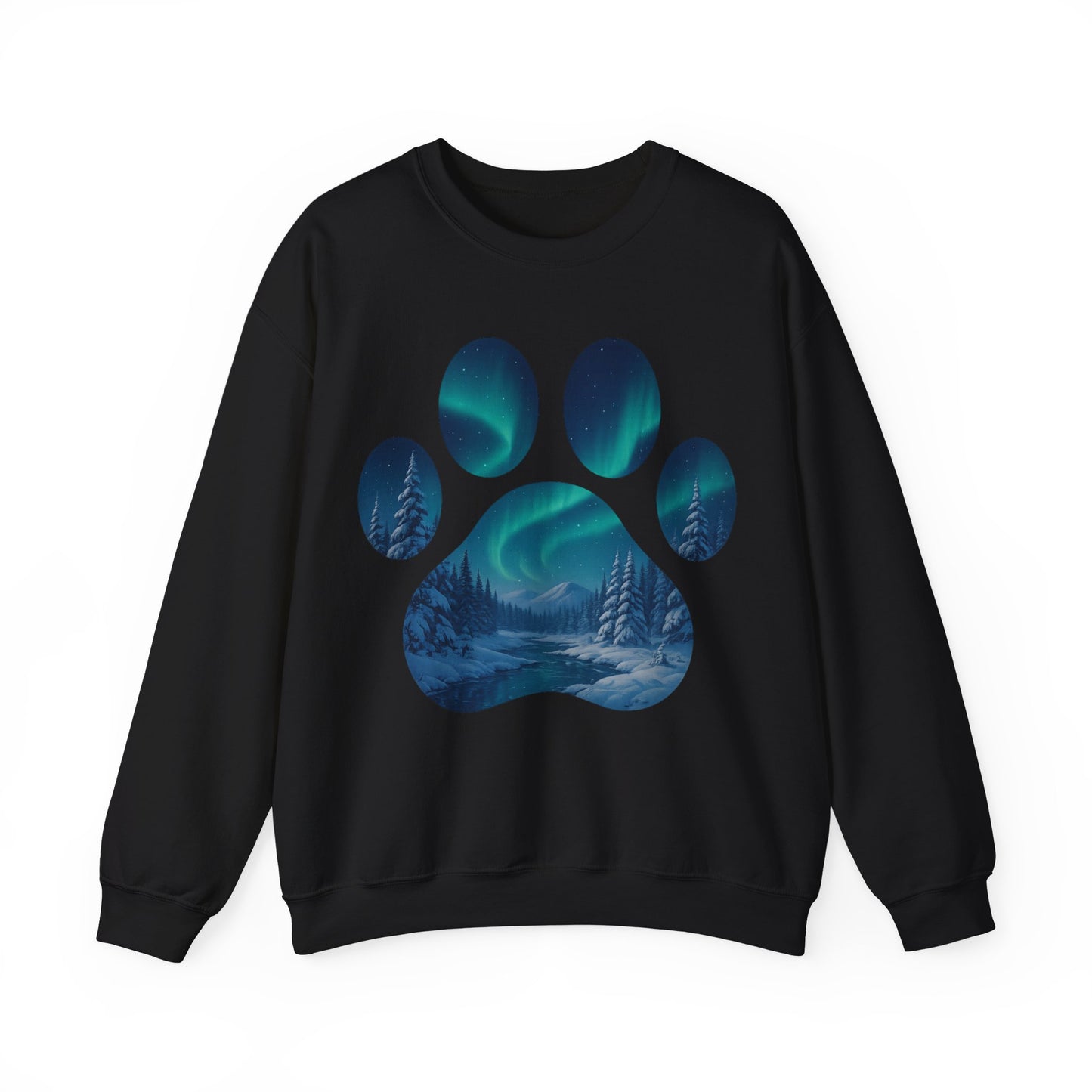 Cozy Wilderness Paw Print Sweatshirt | Unisex Crewneck, Nature Lover Gift, Eco-Friendly Apparel, Perfect for Campers, Animal Lovers