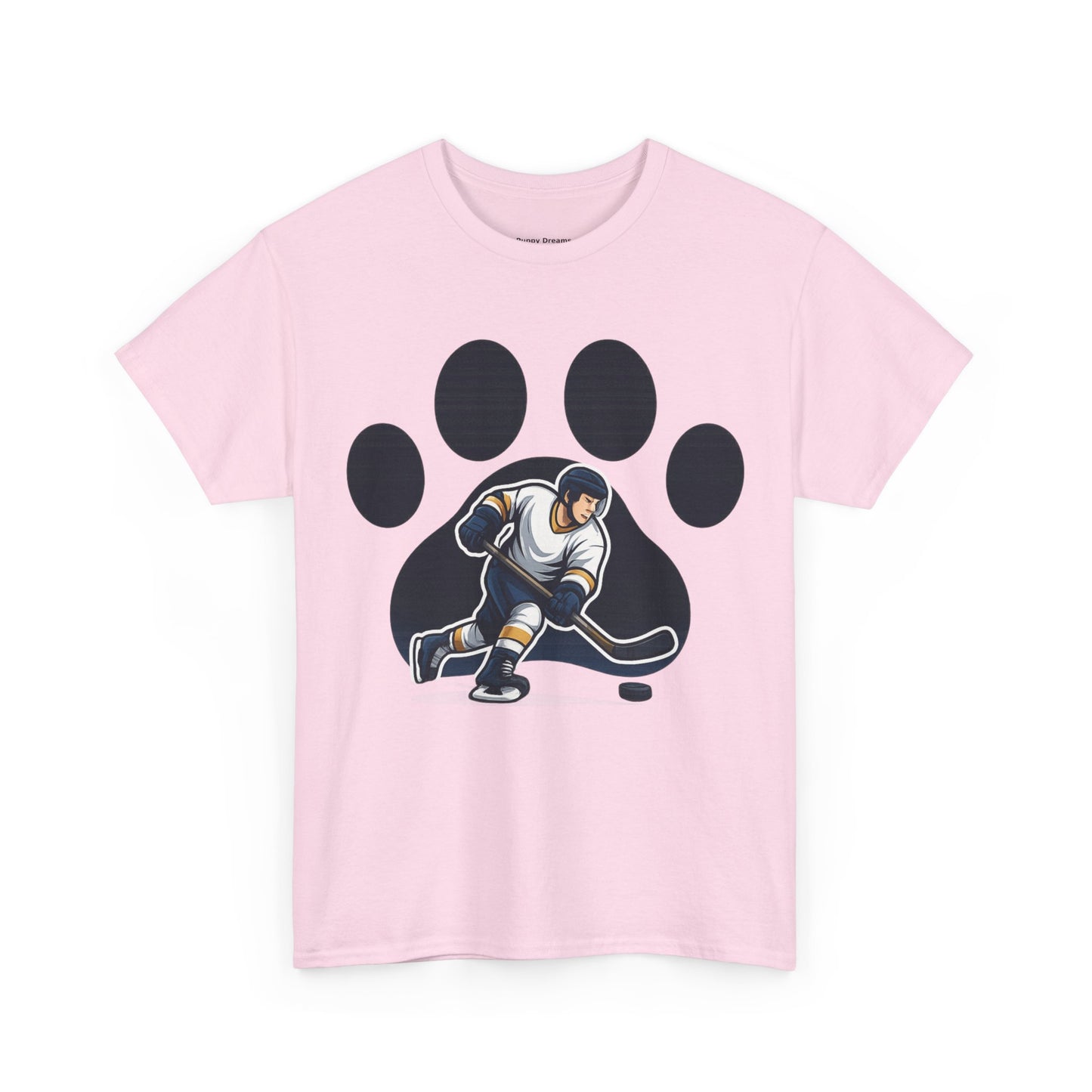 Hockey Paw Print Tee - Perfect for Ice Hockey Fans, Game Day Wear, Sports Events, Gifts for Athletes, Unisex Heavy Cotton T-Shirt