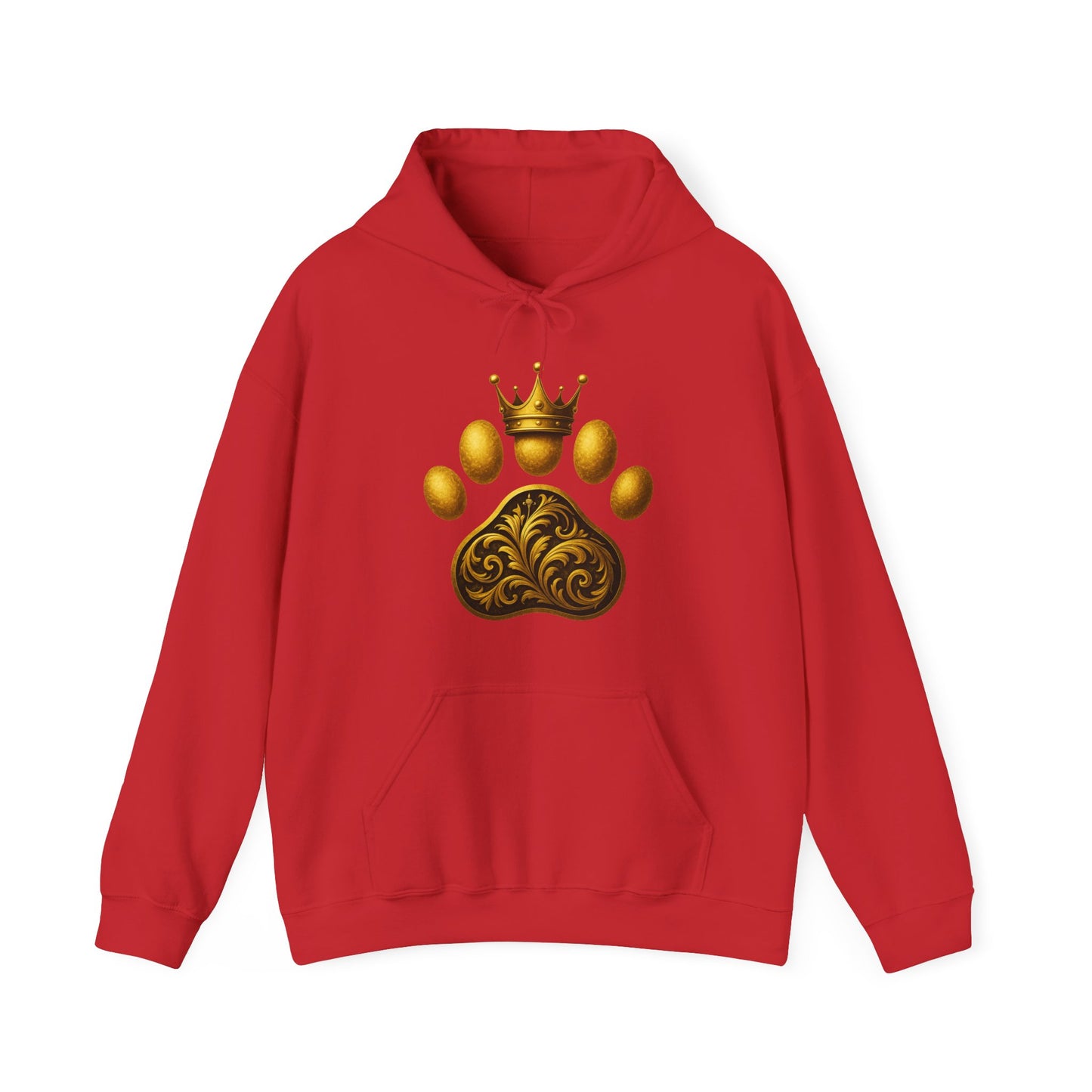 Royal Paw Print Hooded Sweatshirt - Cozy Pet-Themed Gift, Casual Wear, Animal Lover Hoodie, Unique Pet Owner Apparel, Gift for Dog Lovers