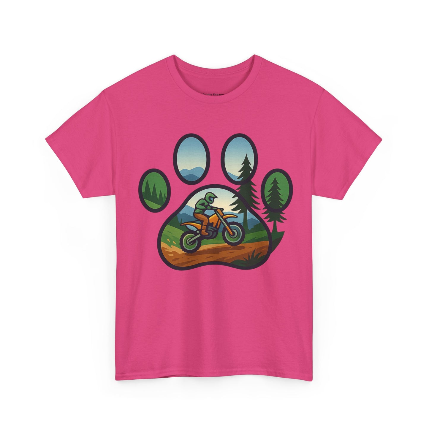 Adventure Paw Print T-Shirt, Unisex Cotton Tee, Outdoor Enthusiast Gift, Nature Lover Shirt, Motorcycle Graphics Tee