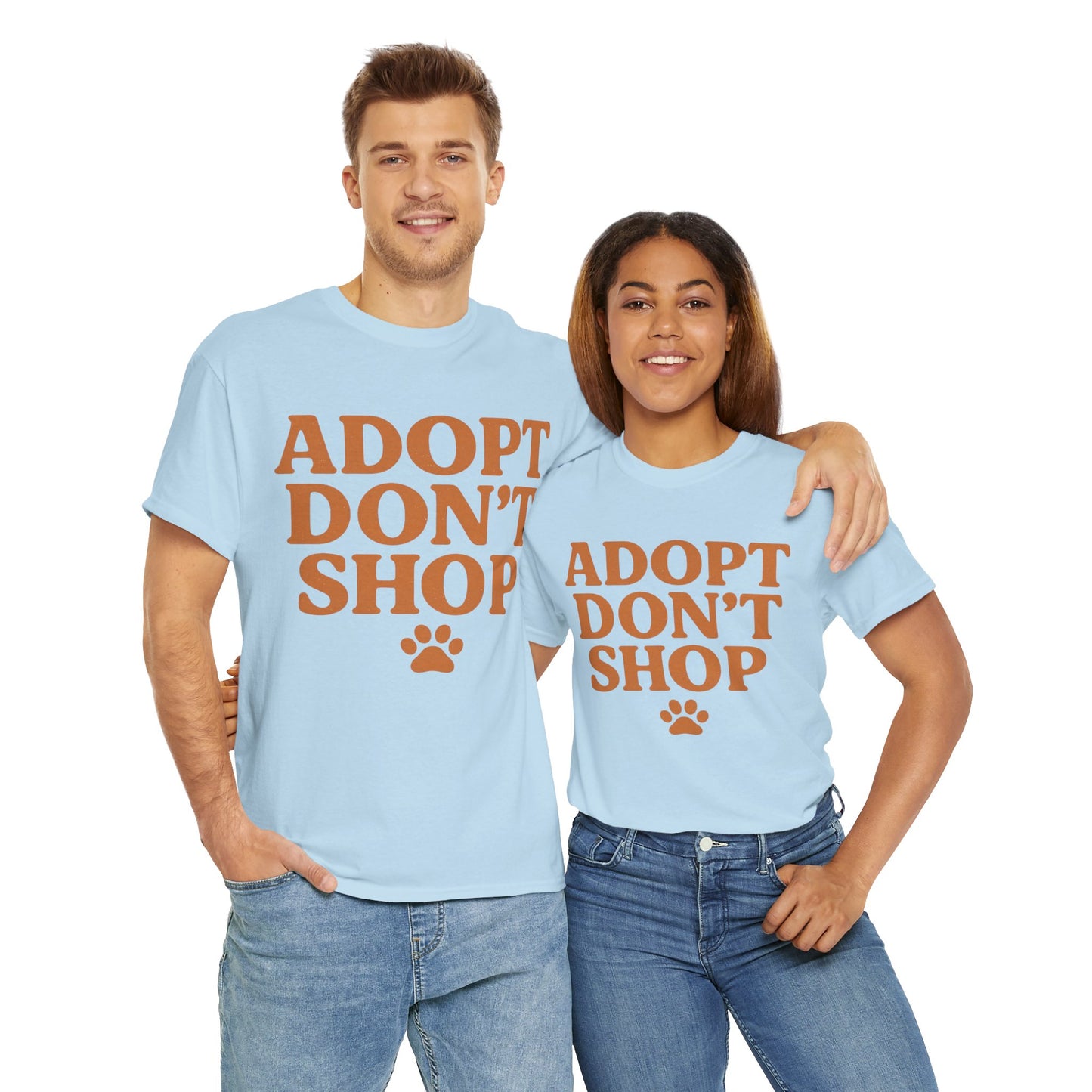 Adopt Don't Shop Unisex Heavy Cotton Tee, Pet Lover Gift, Animal Rescue T-Shirt, Ethical Fashion, Animal Rights, Casual Everyday Wear