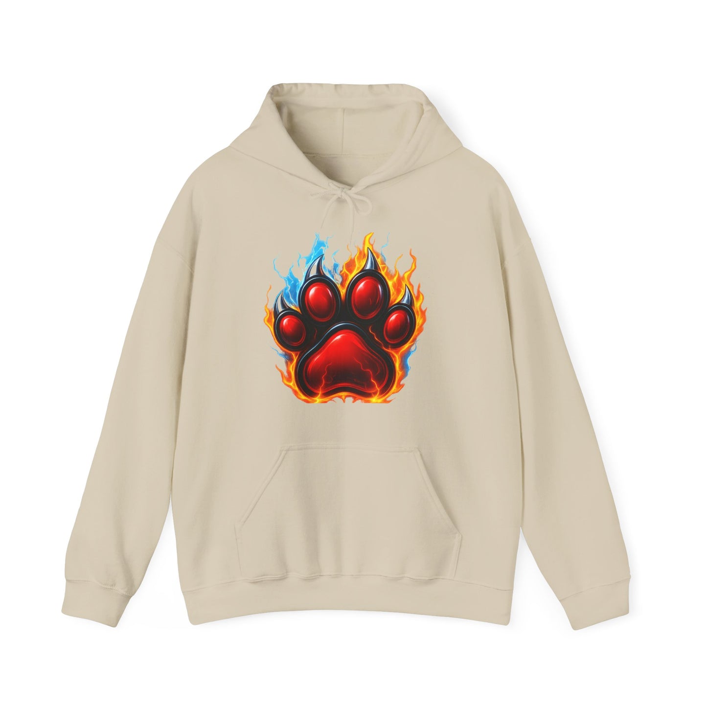 Fierce Flame Paw Print Hoodie, Cozy Sweatshirt for Animal Lovers, Perfect Gift for Pet Owners, Great for Birthdays or Holidays, Unisex