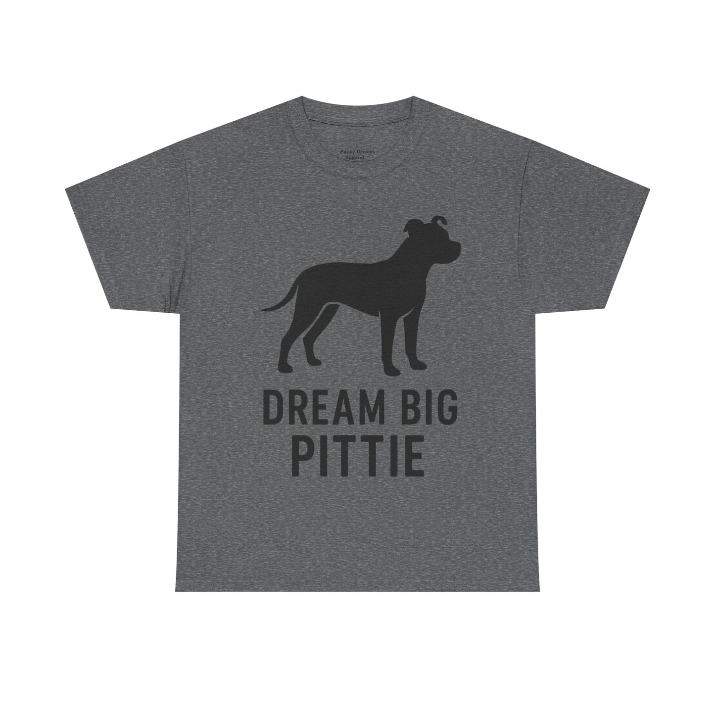 Unisex Heavy Cotton Tee with 'Dream Big Pittie' Design, Pet Lover Shirt, Gifts for Dog Owners, Animal Rescue Apparel, Dog Mom Gift