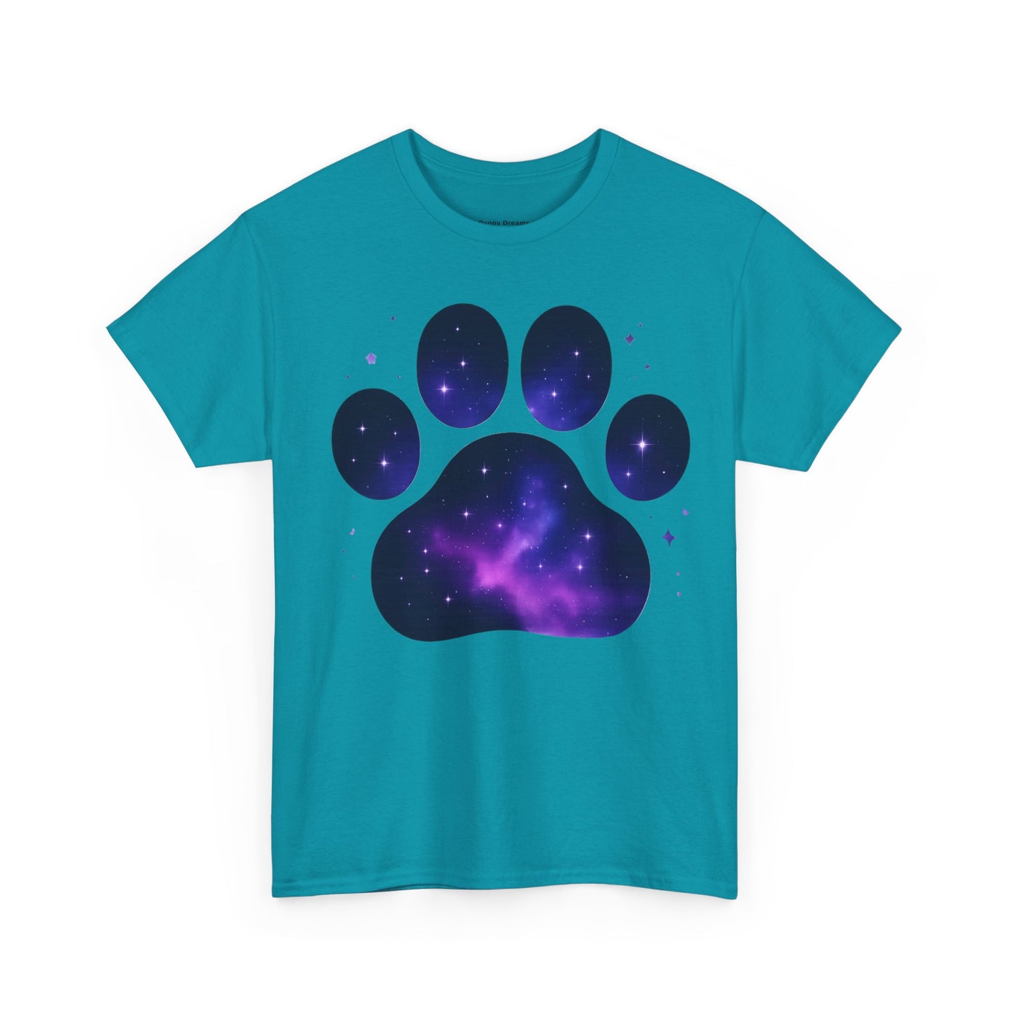 Cosmic Pet Paw Print Tee | Unisex T-Shirt for Animal Lovers, Galaxy Print, Dog & Cat Tees, Gift for Pet Owners, Space Theme Shirt