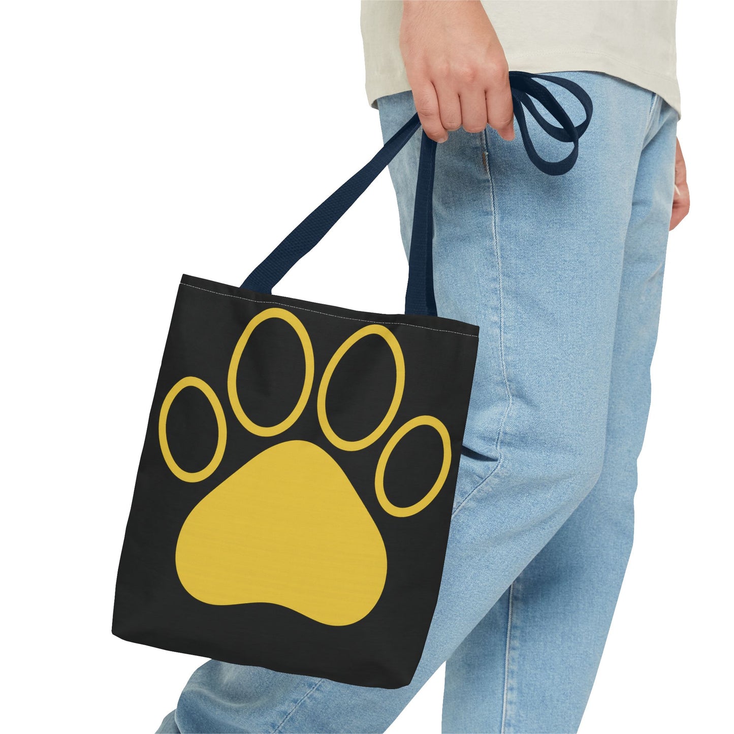 Custom Pet Lover Tote Bag, Yellow Paw Print, Eco-Friendly Bag, Gift for Pet Parents, Dog Mom Bag, Animal Lover Bag