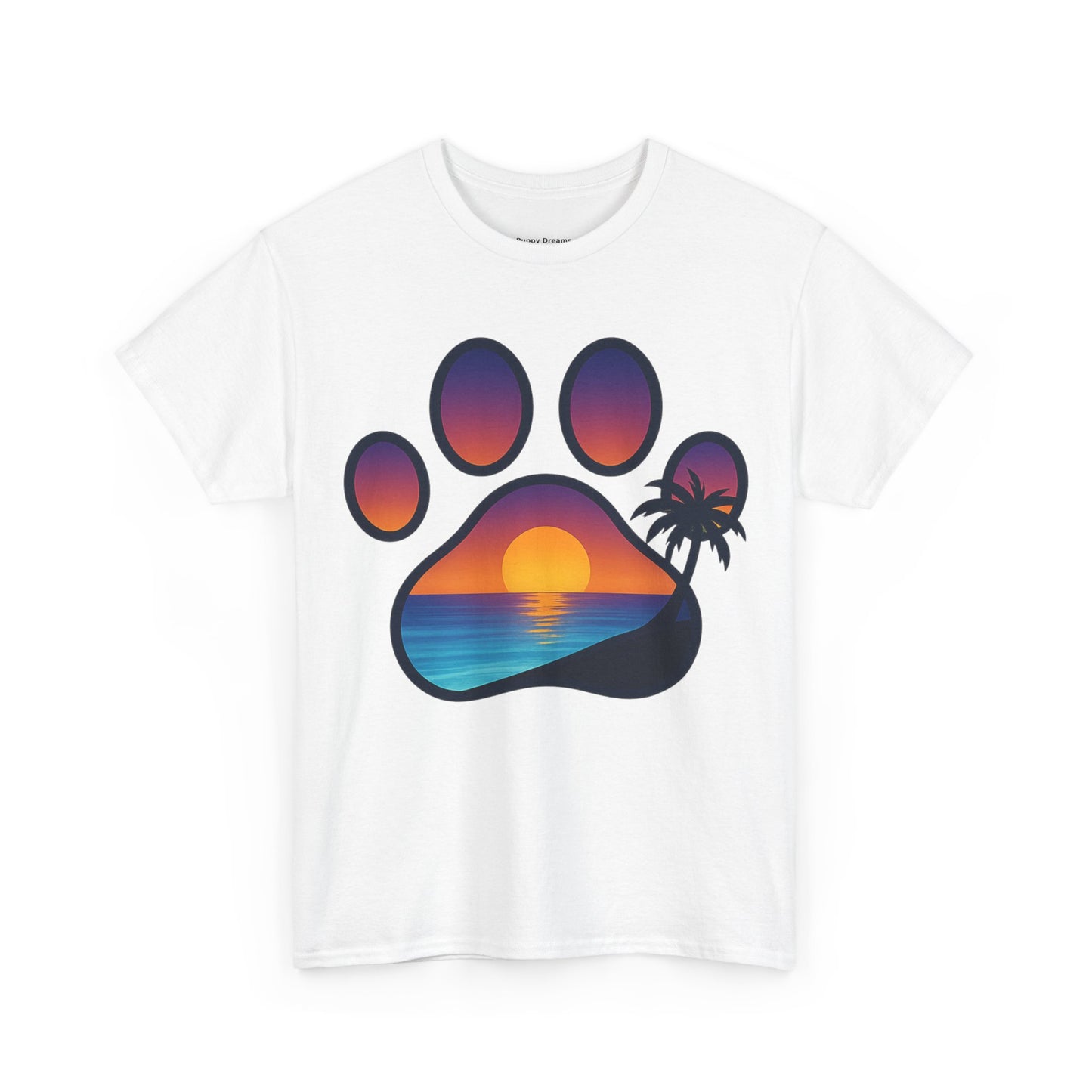 Sunset Beach Paw Print Tee | Pet Lovers Shirt, Gift for Dog Owners, Casual Wear, Summer Vibes, Animal Lover Apparel