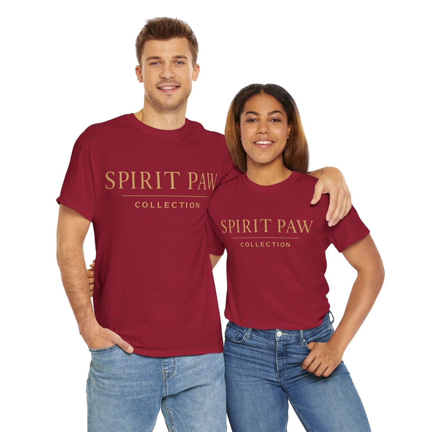 Unisex Spirit Paw Heavy Cotton Tee - Comfortable Tee for Animal Lovers, Casual Wear, Gift for Pet Owners, Everyday Style, Soft Cotton Shirt