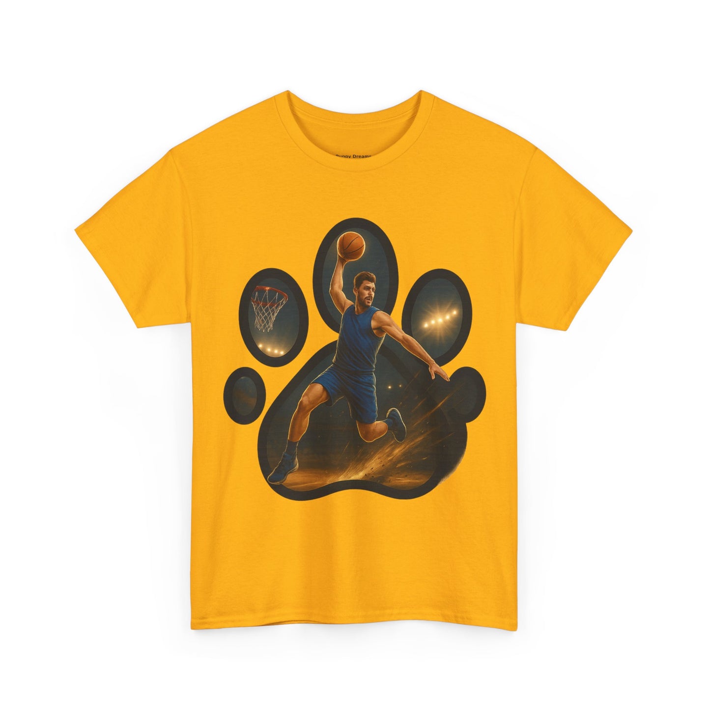 Paw Print Sports Tee | Unisex Heavy Cotton T-Shirt, Animal Lover Gift, Athletes Apparel, Cool Gym Wear, Unique Pet Lover Gift