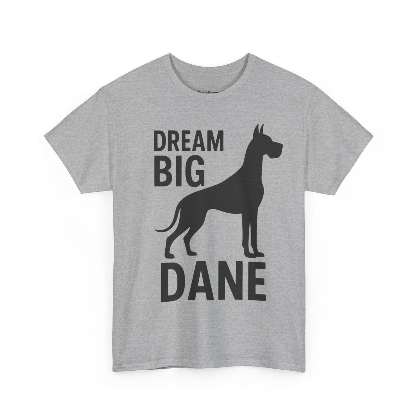 Dream Big Dane Unisex Heavy Cotton Tee, Great Dane Dog Lover Shirt, Pet Gift, Casual Wear, Dog Owner Tee, Animal Lover Apparel