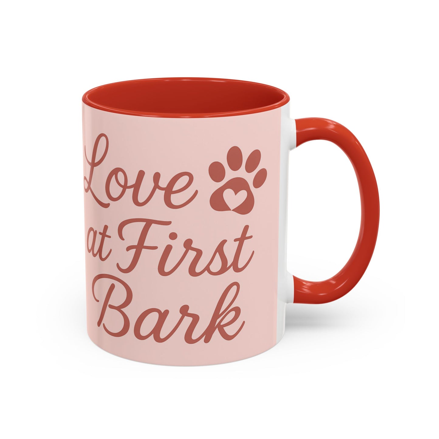 Love at First Bark Coffee Mug, Pet Lover Gift, Dog Mom Mug, Cute Dog Accessories, Animal Lover Coffee Cup