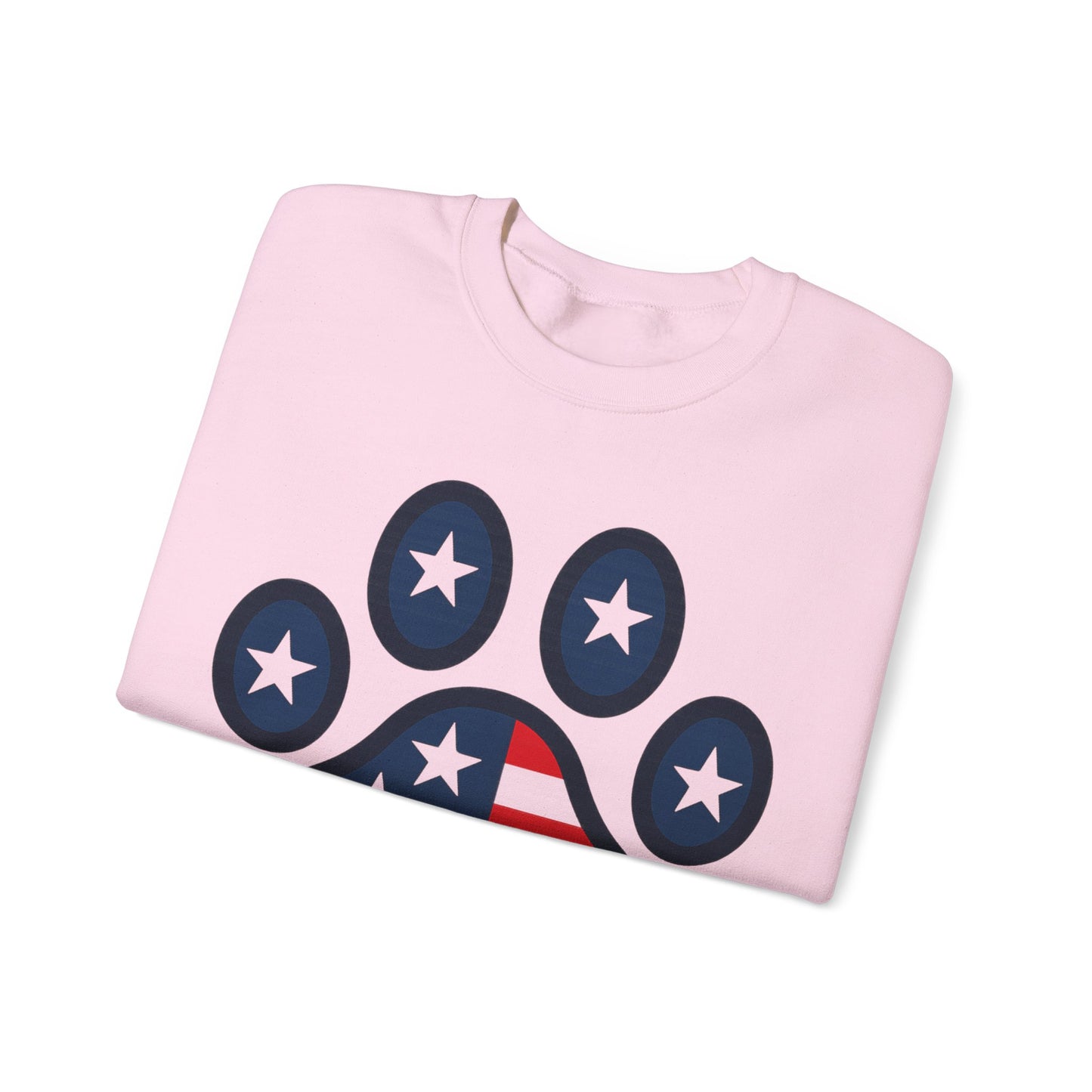 Patriotic Paw Print Crewneck Sweatshirt, Dog Lover Gift, USA Sweatshirt, Fourth of July Apparel, Animal Print Sweatshirt