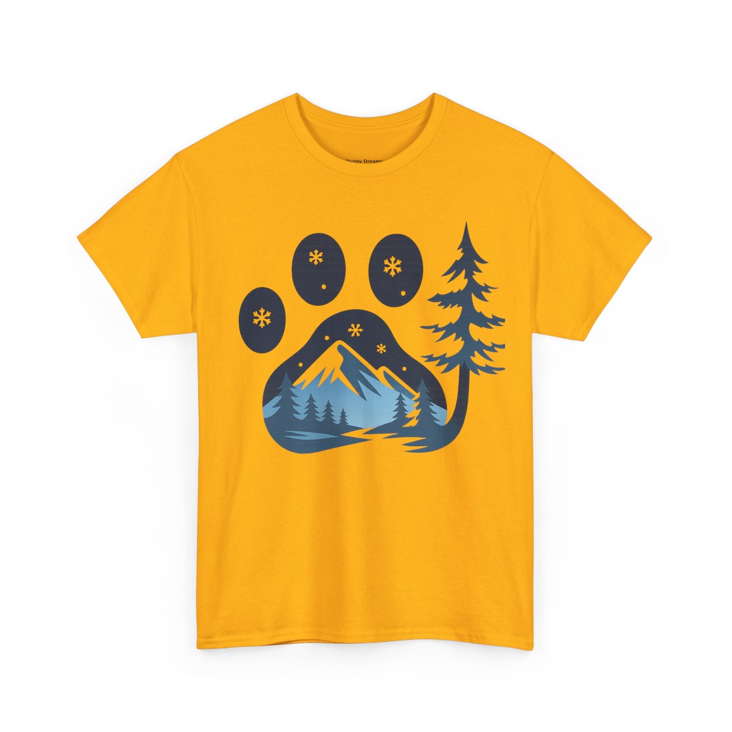 Mountain Paw Print Tee, Nature Lover Gift, Hiking T-Shirt, Animal Print Shirt, Unisex Graphic Tee, Outdoor Adventure Wear