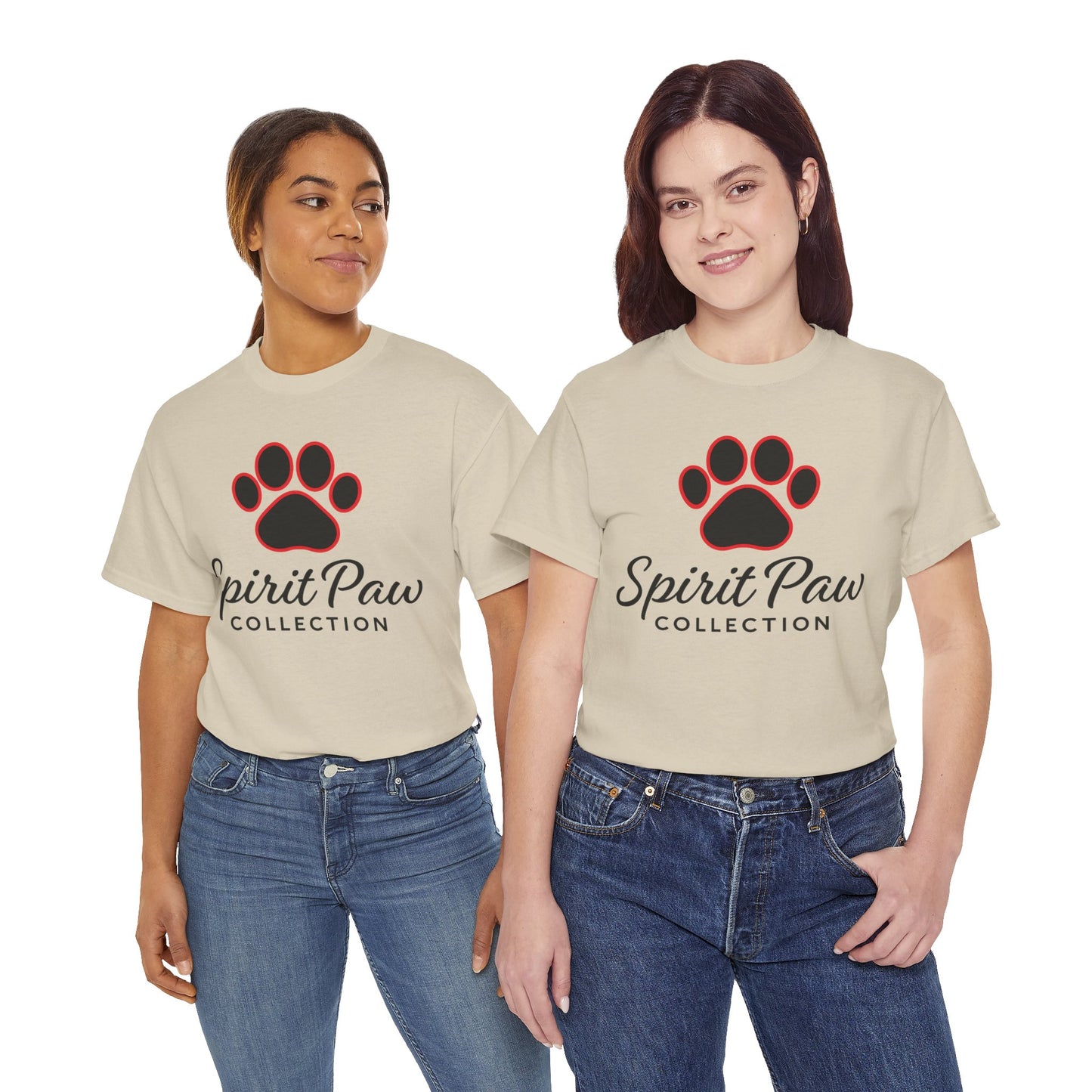 Unisex Heavy Cotton Tee with Spirit Paw Design | Pet Lover Gift, Animal Rescue Shirt, Casual Wear, Paw Print Tee, Dog Mom Apparel