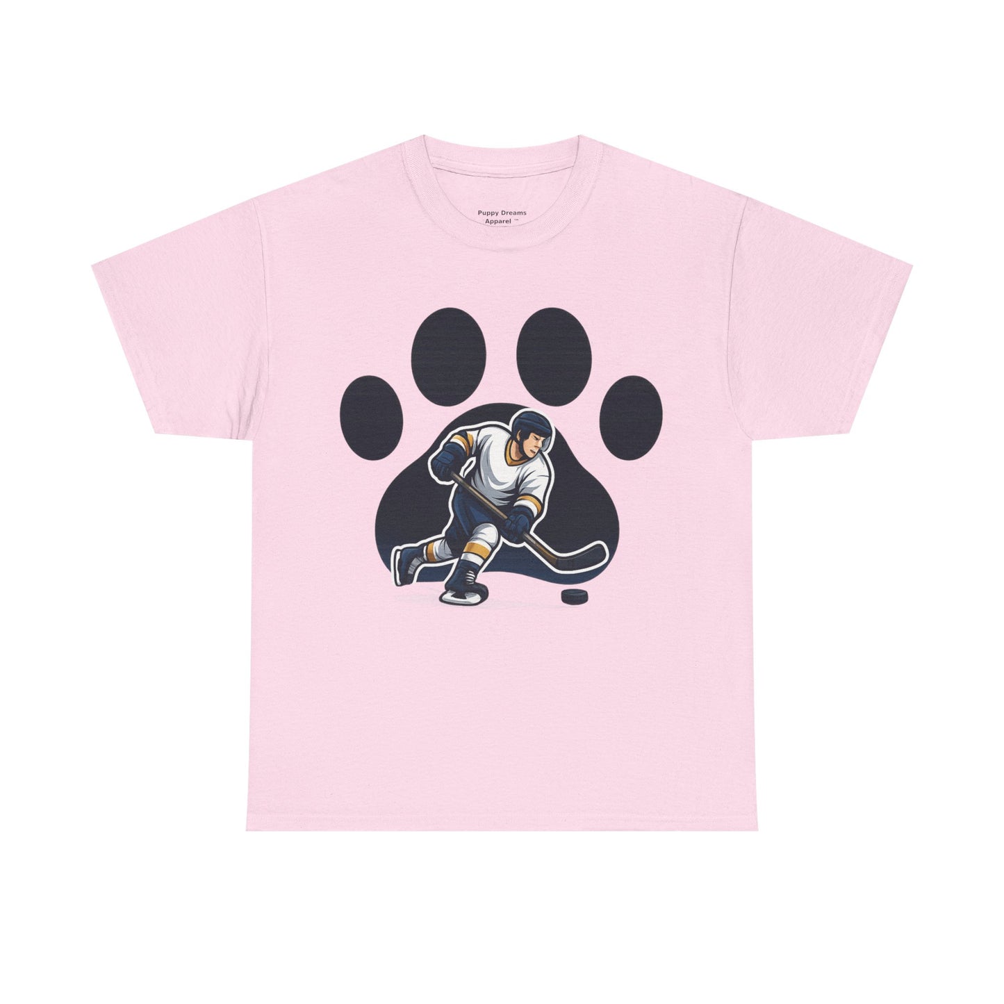 Hockey Paw Print Tee - Perfect for Ice Hockey Fans, Game Day Wear, Sports Events, Gifts for Athletes, Unisex Heavy Cotton T-Shirt