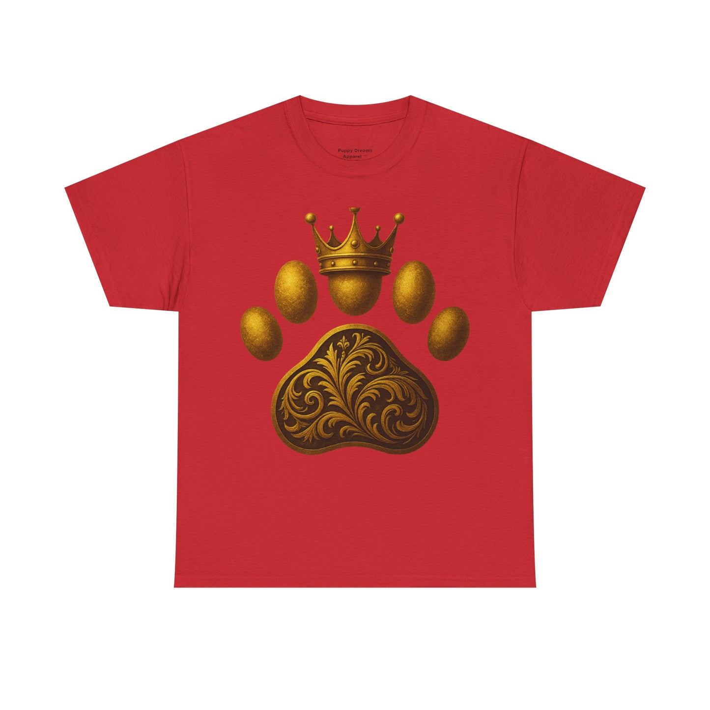 Crown Paw Print Tee, Dog Lover Shirt, Animal Royalty Fashion, Pet Gift, Casual Wear, Birthday Gift, Unisex Cotton T-Shirt