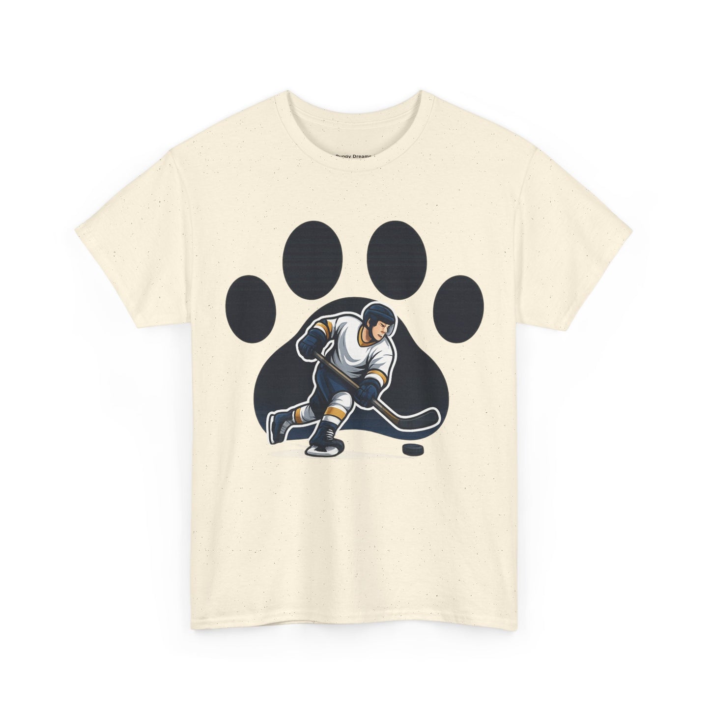 Hockey Paw Print Tee - Perfect for Ice Hockey Fans, Game Day Wear, Sports Events, Gifts for Athletes, Unisex Heavy Cotton T-Shirt