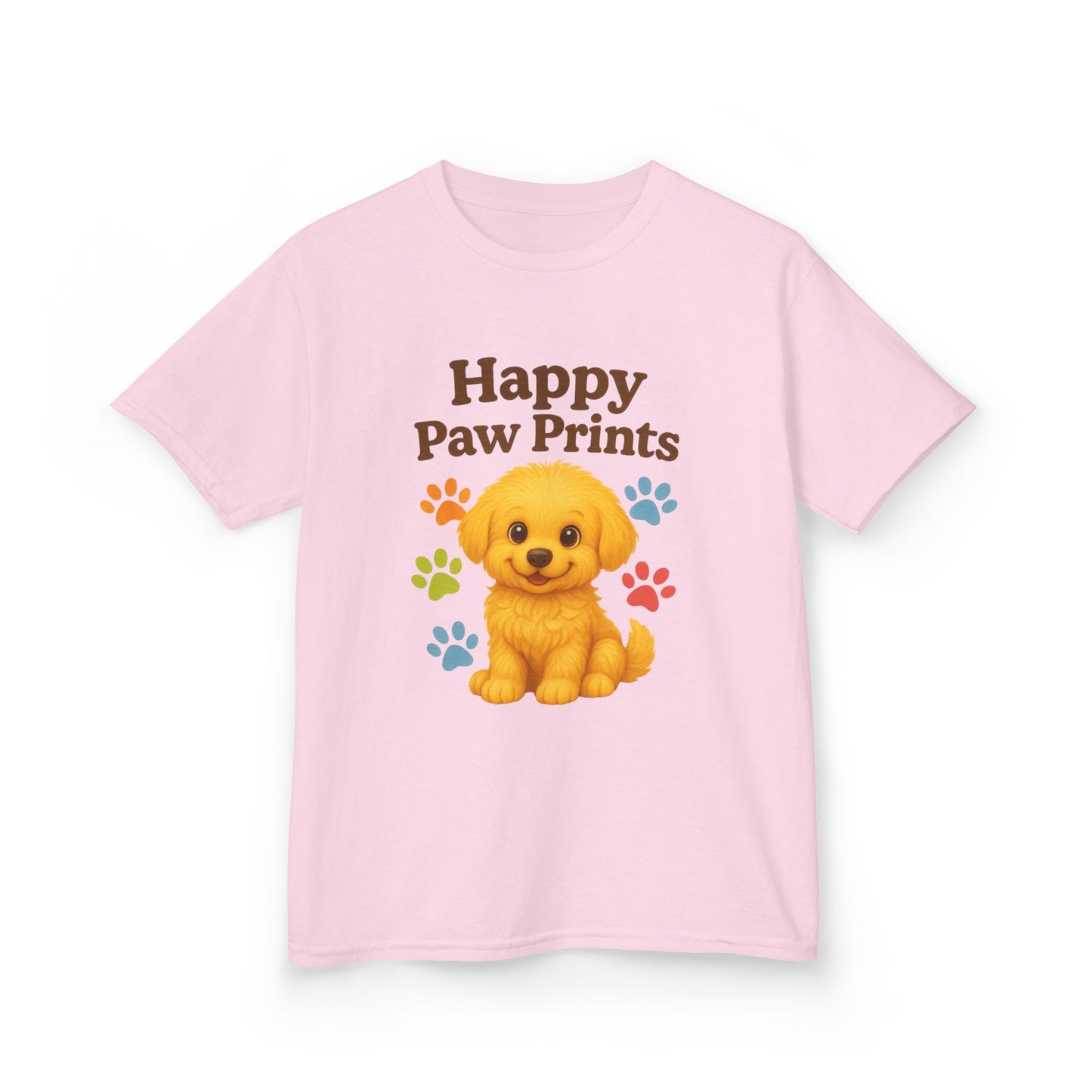 Cute Puppy Kids Tee - Happy Paw Prints T-Shirt, Animal Lover Gift, Youth Apparel, Birthday Gift, Pet-Themed Clothing