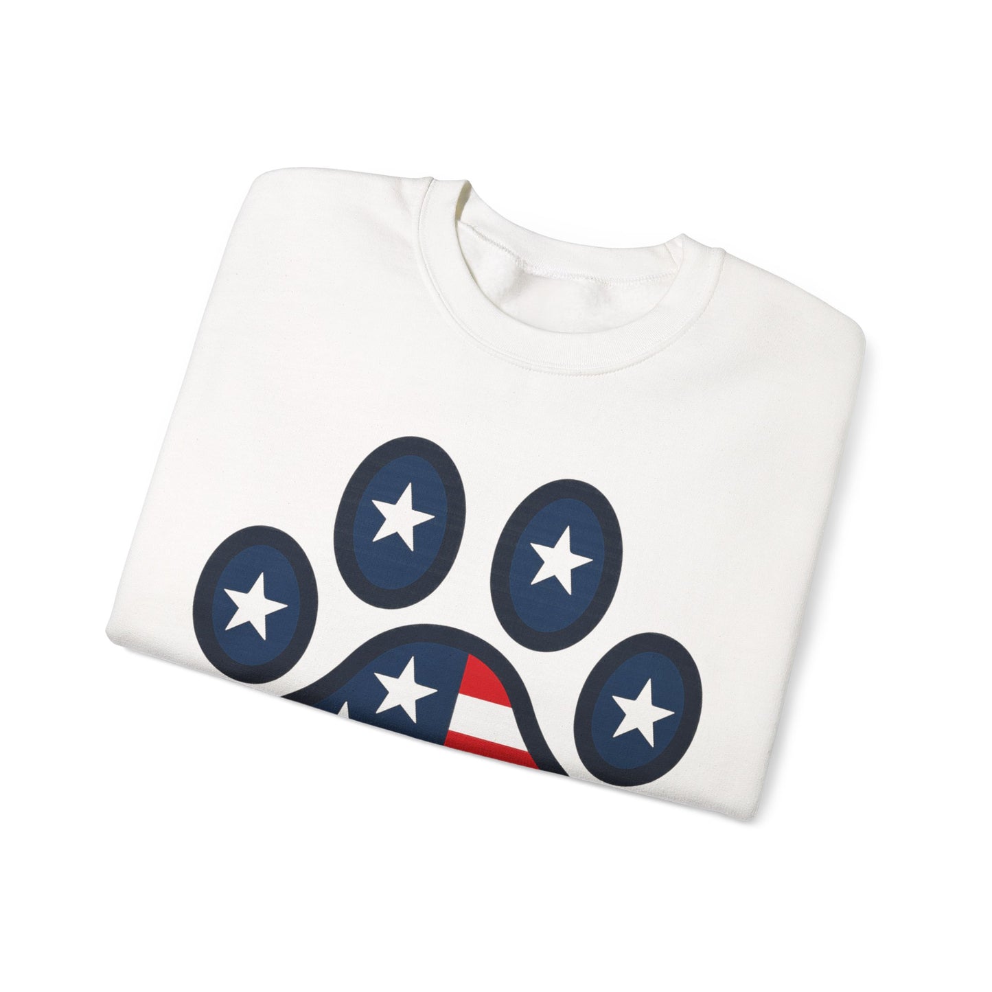 Patriotic Paw Print Crewneck Sweatshirt, Dog Lover Gift, USA Sweatshirt, Fourth of July Apparel, Animal Print Sweatshirt