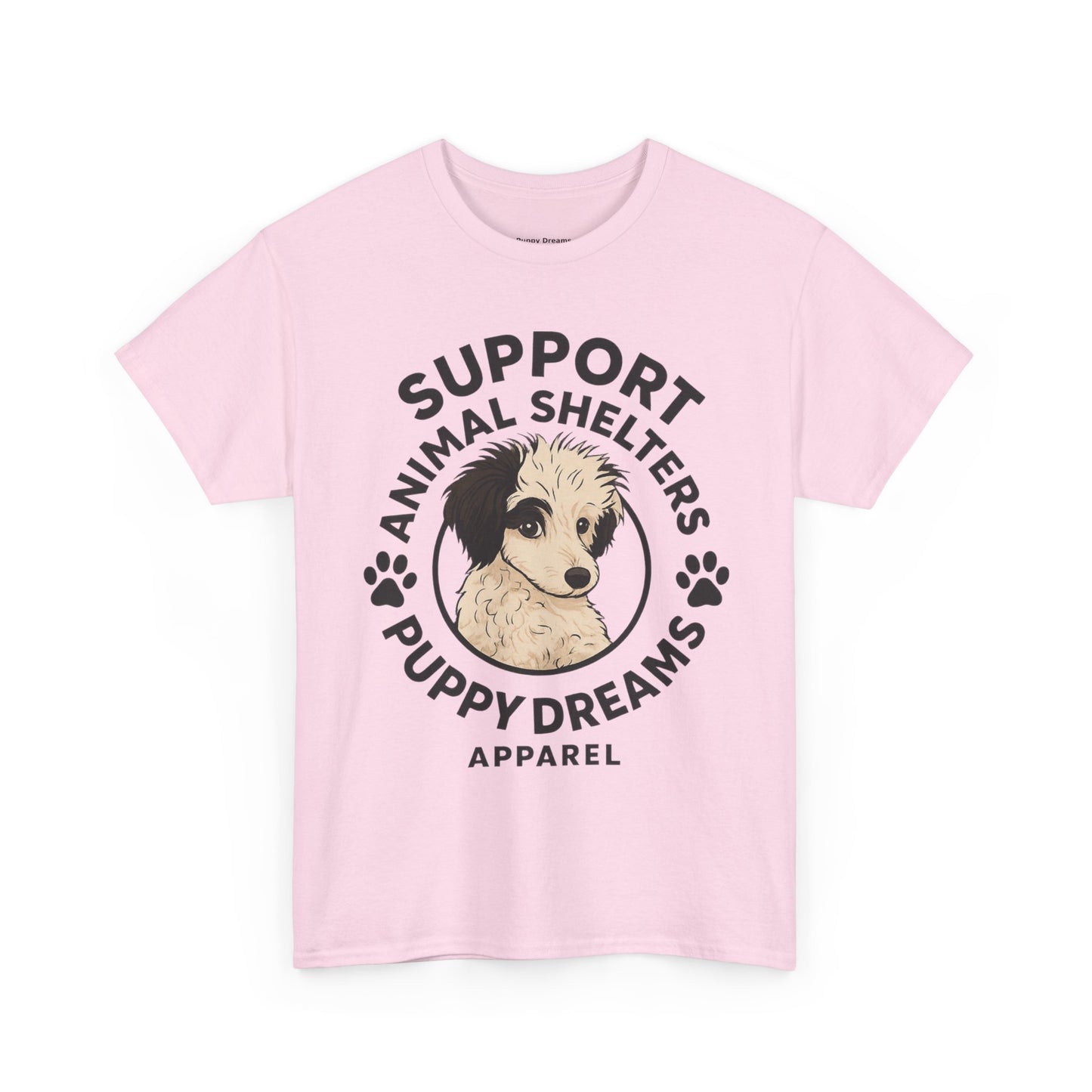 Unisex Cotton Animal Shelter Support Tee, Dog Lover Gift, Pet Adoption Awareness Shirt, Comfy Casual Wear, Puppy Dreams Apparel