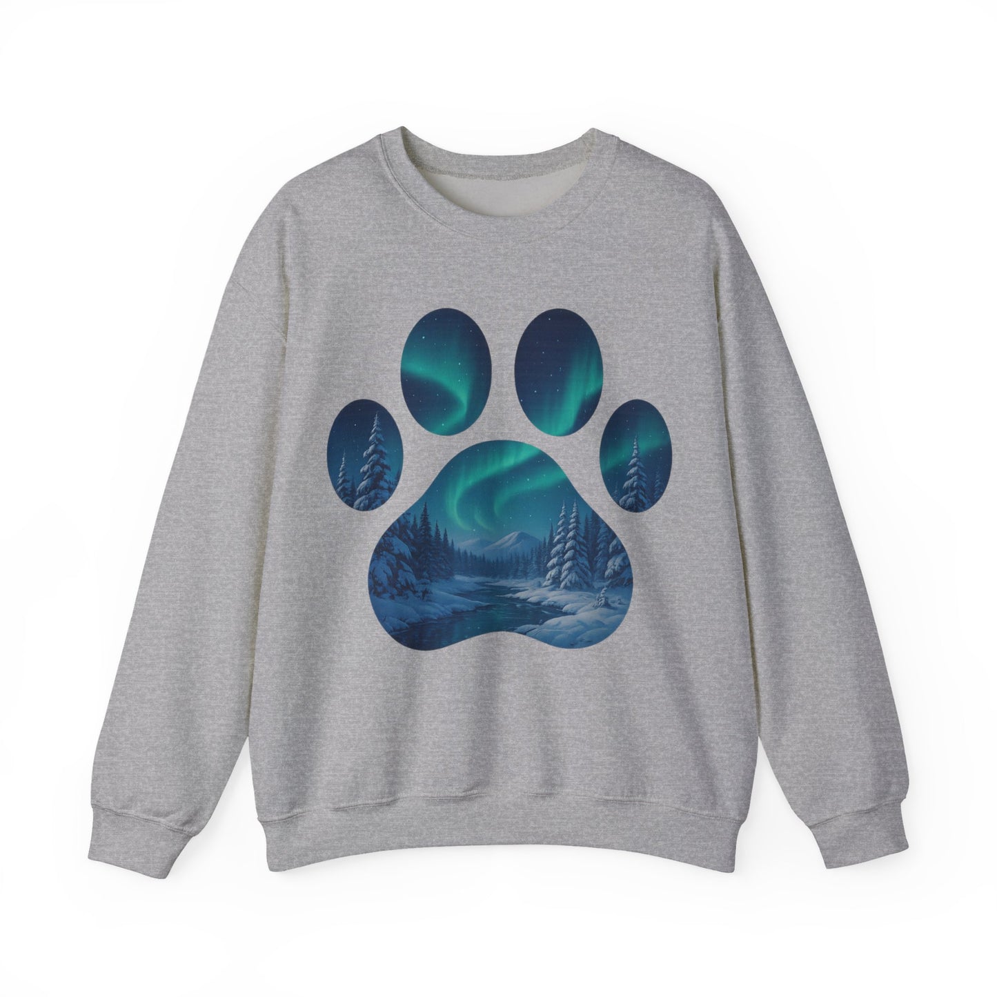 Cozy Wilderness Paw Print Sweatshirt | Unisex Crewneck, Nature Lover Gift, Eco-Friendly Apparel, Perfect for Campers, Animal Lovers