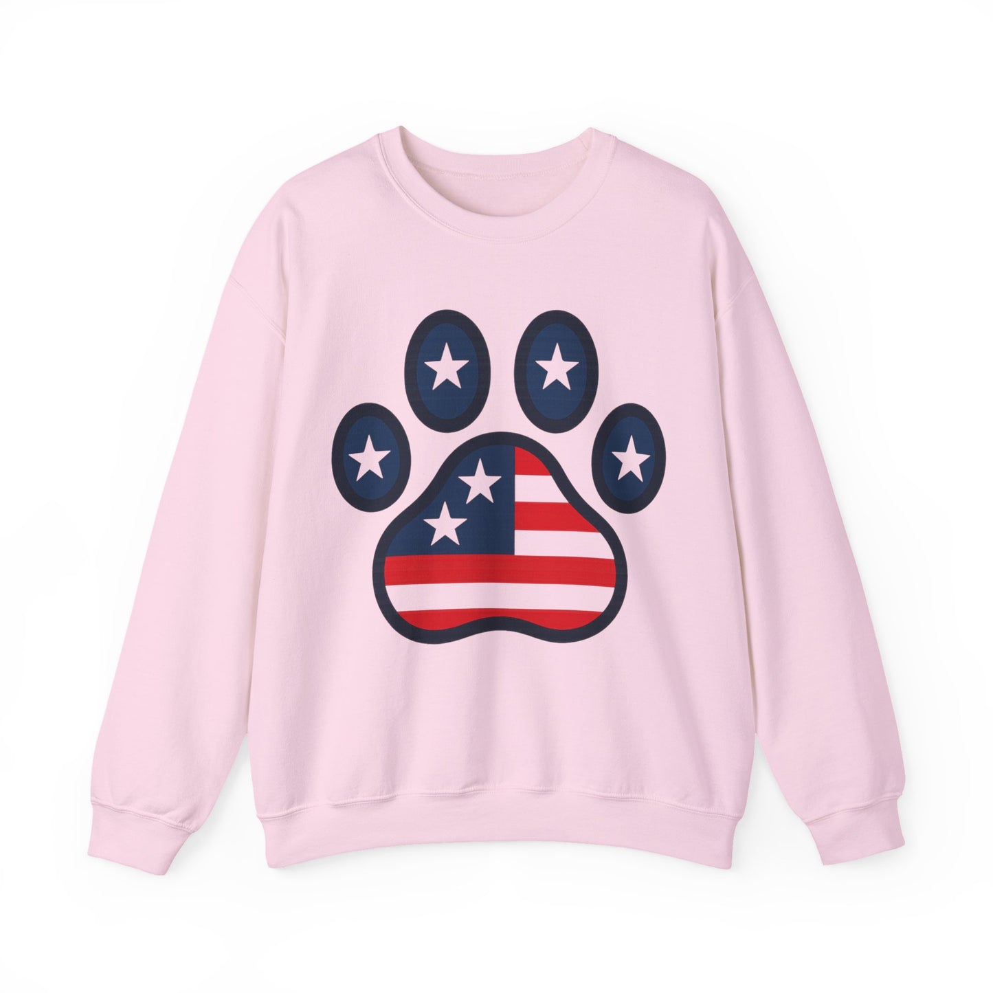 Patriotic Paw Print Crewneck Sweatshirt, Dog Lover Gift, USA Sweatshirt, Fourth of July Apparel, Animal Print Sweatshirt