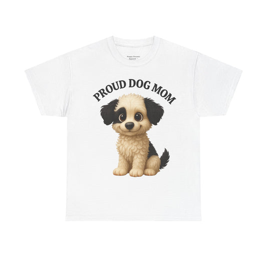 Proud Dog Mom Tee, Unisex Cotton Shirt for Dog Lovers, Pet Owner Gift, Casual Wear, Animal Lover Apparel