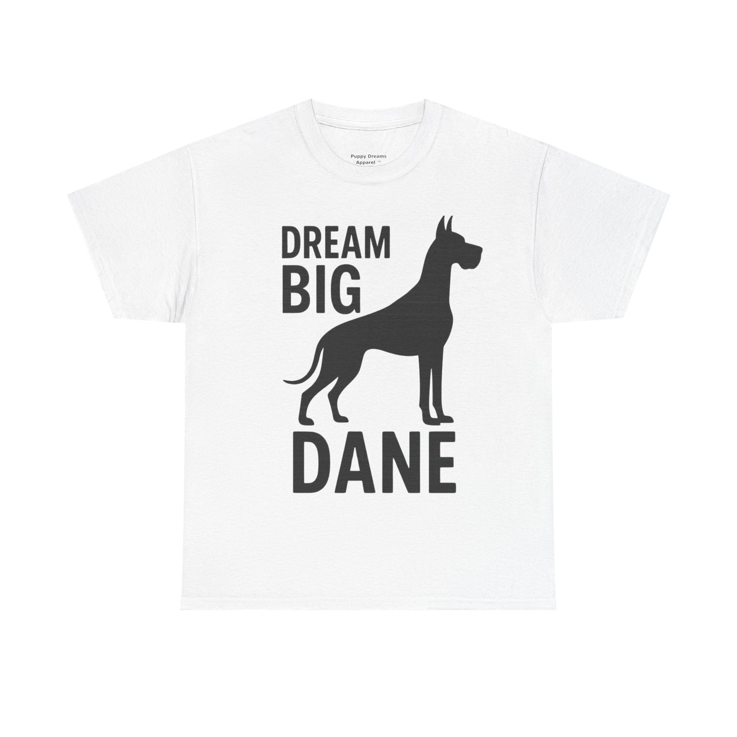 Dream Big Dane Unisex Heavy Cotton Tee, Great Dane Dog Lover Shirt, Pet Gift, Casual Wear, Dog Owner Tee, Animal Lover Apparel