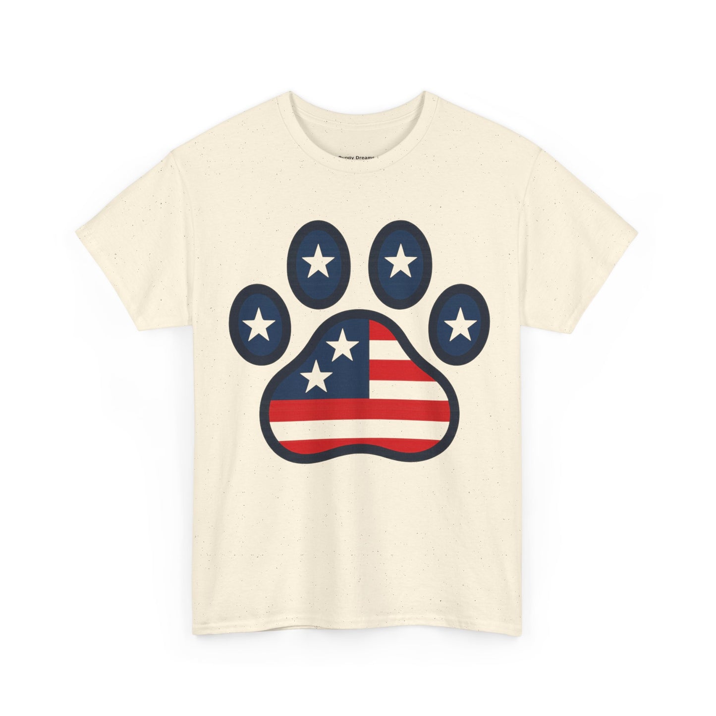 Patriotic Paw Print Tee, Cute Pet Lover T-shirt, Fashion Gift for Dog Owners, 4th of July Shirt, Casual Cotton Top