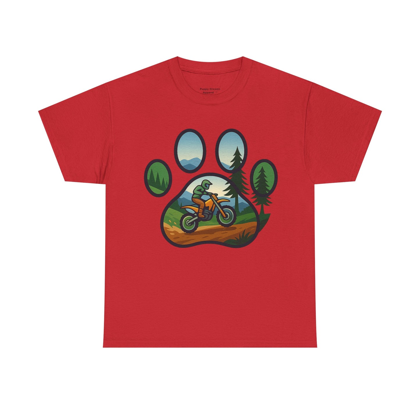 Adventure Paw Print T-Shirt, Unisex Cotton Tee, Outdoor Enthusiast Gift, Nature Lover Shirt, Motorcycle Graphics Tee