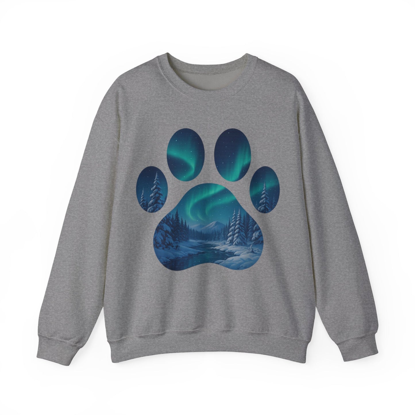 Cozy Wilderness Paw Print Sweatshirt | Unisex Crewneck, Nature Lover Gift, Eco-Friendly Apparel, Perfect for Campers, Animal Lovers