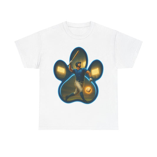 Paw Print Game Day Tee, Unisex Cotton Shirt, Sports Fan Apparel, Pet Lover Gift, Fun Casual Wear