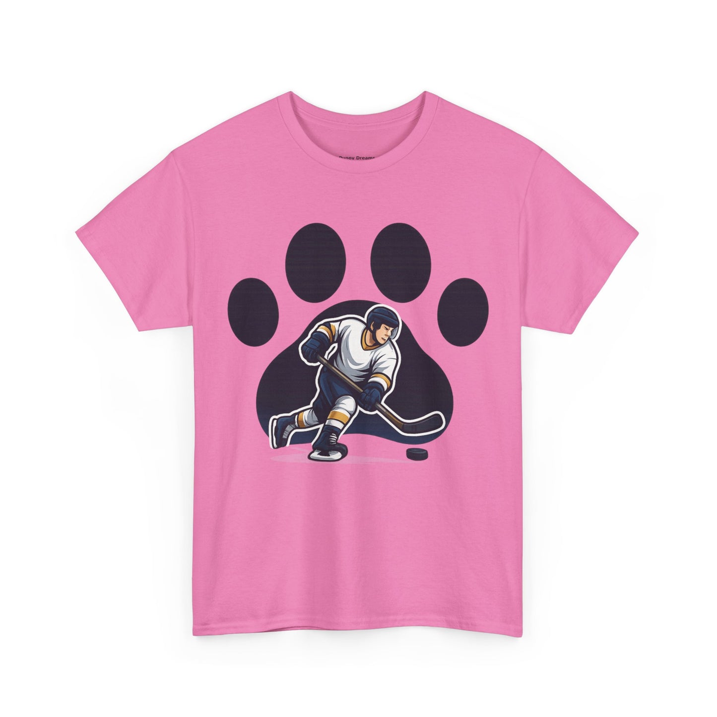 Hockey Paw Print Tee - Perfect for Ice Hockey Fans, Game Day Wear, Sports Events, Gifts for Athletes, Unisex Heavy Cotton T-Shirt