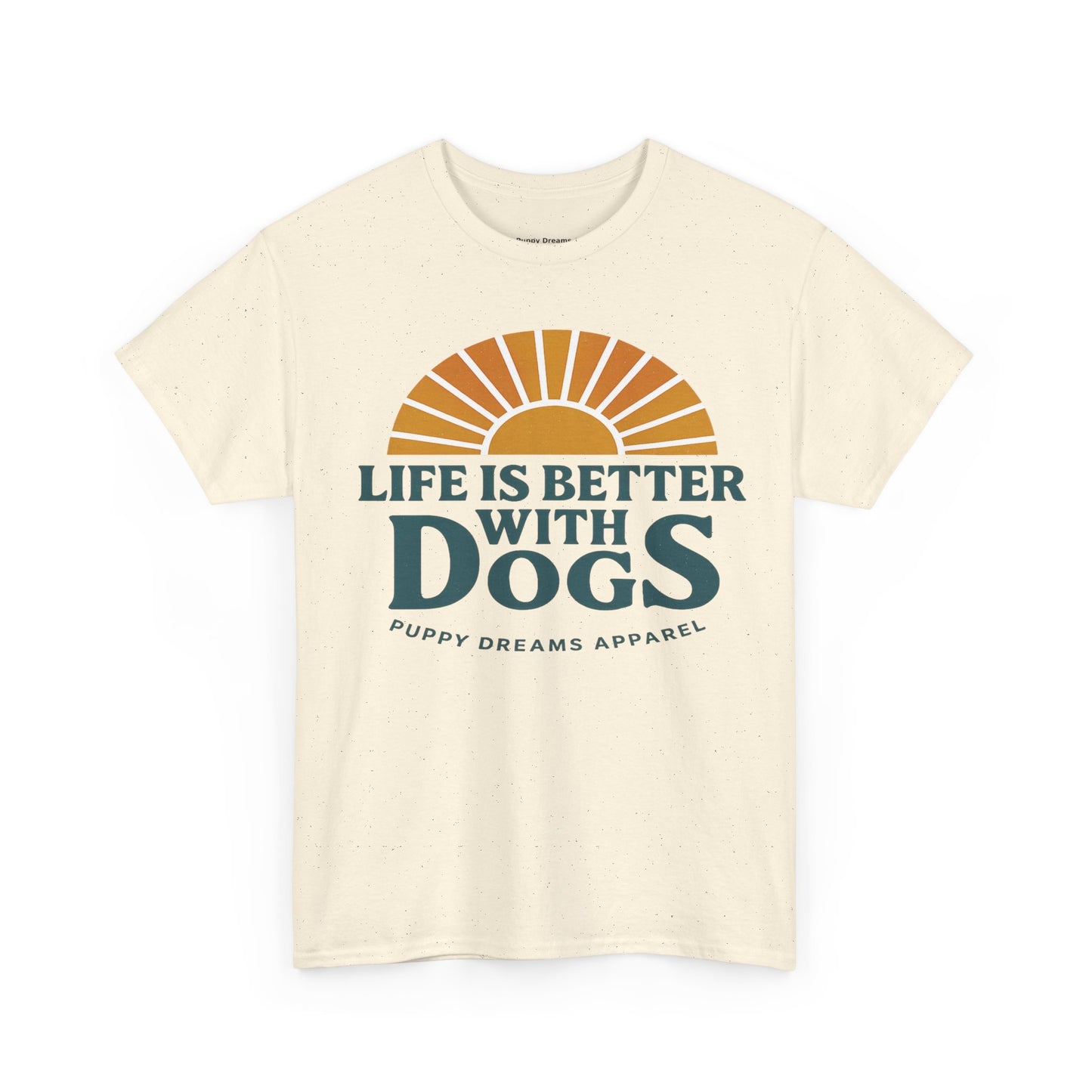 Life is Better with Dogs Unisex Heavy Cotton Tee, Dog Lover Gift, Pet Owner Apparel, Fun Casual Wear, Perfect for Dog Lovers