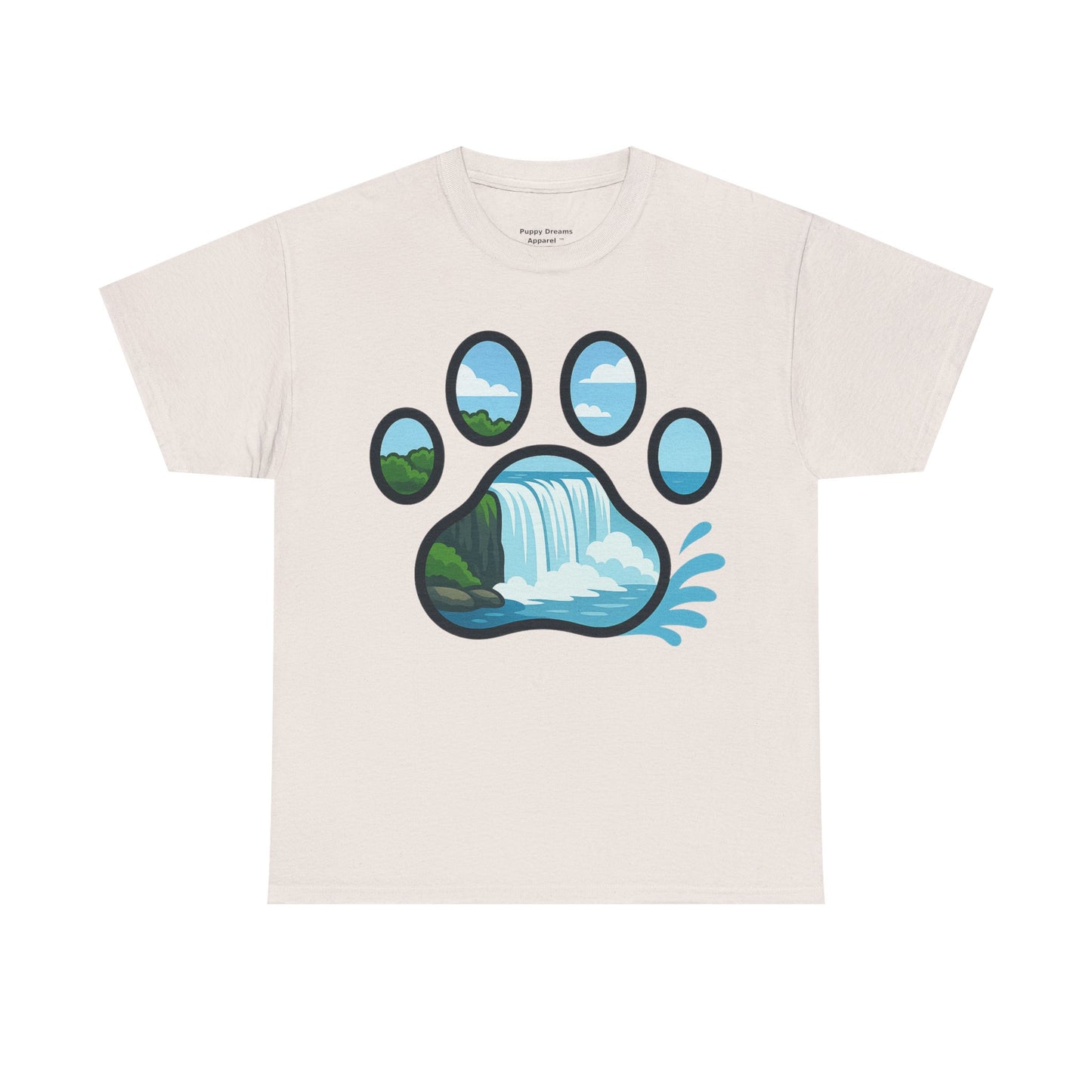 Nature-Inspired Paw Print Tee, Unisex Heavy Cotton Tee, Cute Animal Shirt, Outdoor Lover Gift, Eco-Friendly Apparel, Casual Wear