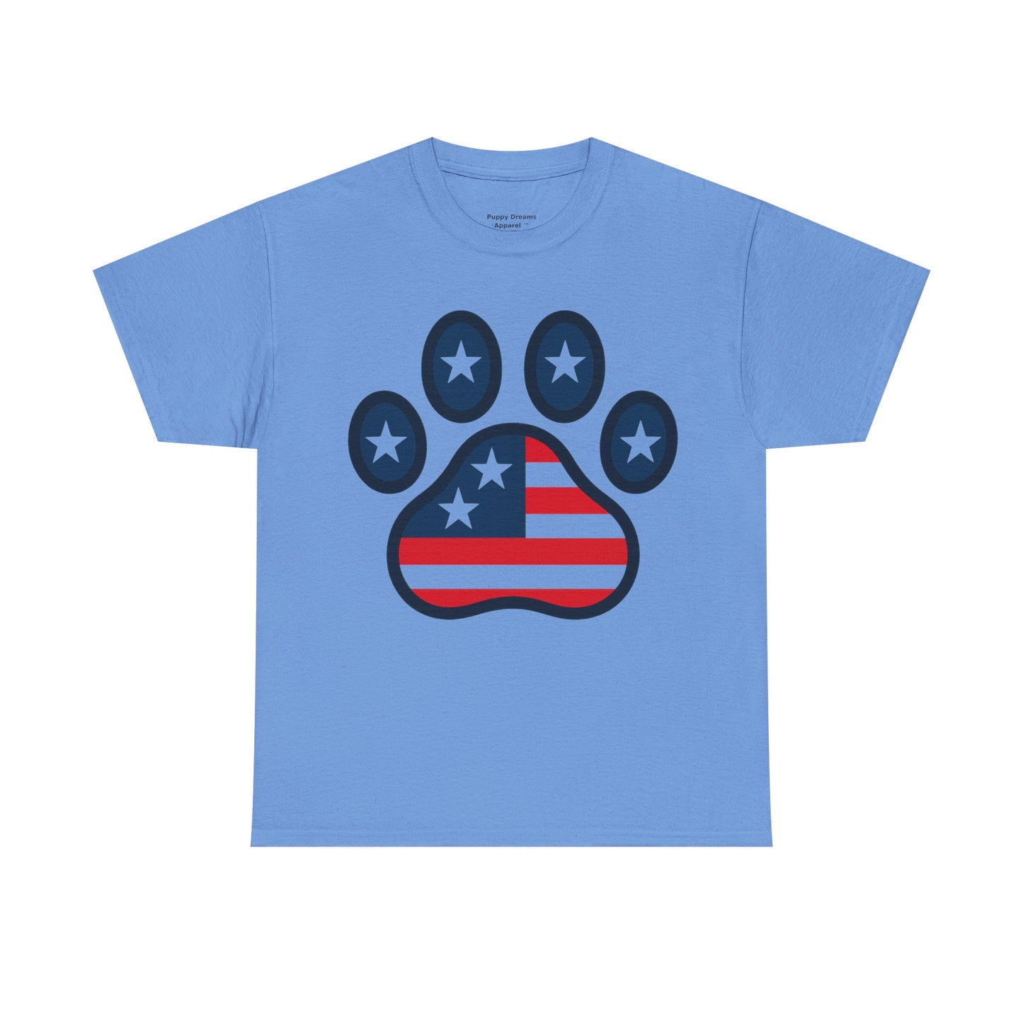 Patriotic Paw Print Tee, Cute Pet Lover T-shirt, Fashion Gift for Dog Owners, 4th of July Shirt, Casual Cotton Top