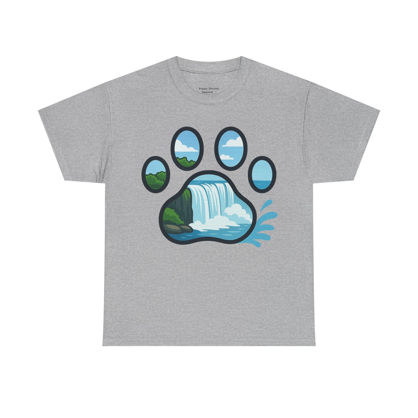 Nature-Inspired Paw Print Tee, Unisex Heavy Cotton Tee, Cute Animal Shirt, Outdoor Lover Gift, Eco-Friendly Apparel, Casual Wear