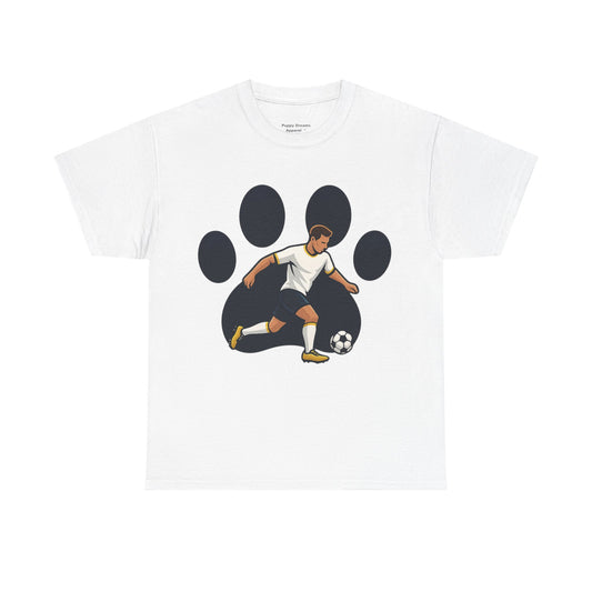 Soccer Paw Print Tee - Perfect for Soccer Lovers, Pet Owners, Sports Events, Birthdays, and Casual Wear