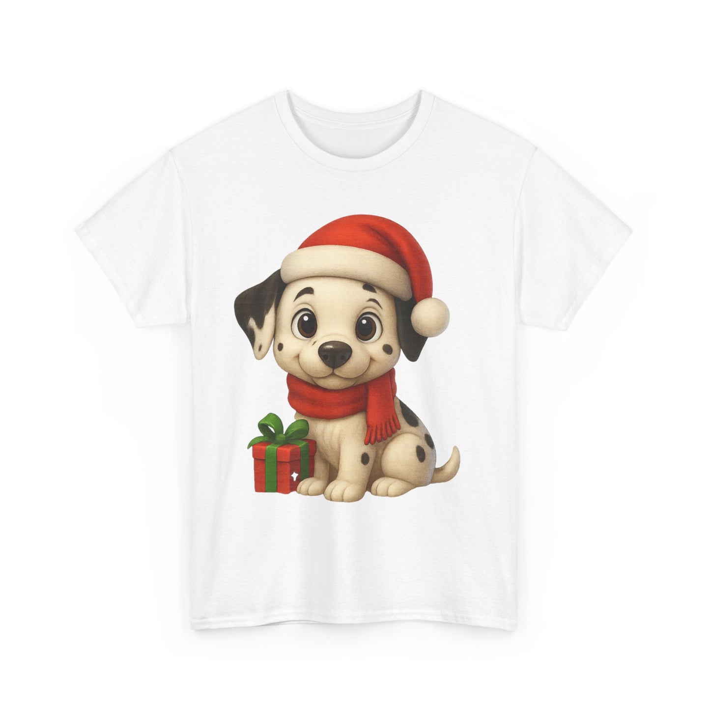 Adorable Christmas Puppy Tee - Unisex Heavy Cotton Tee