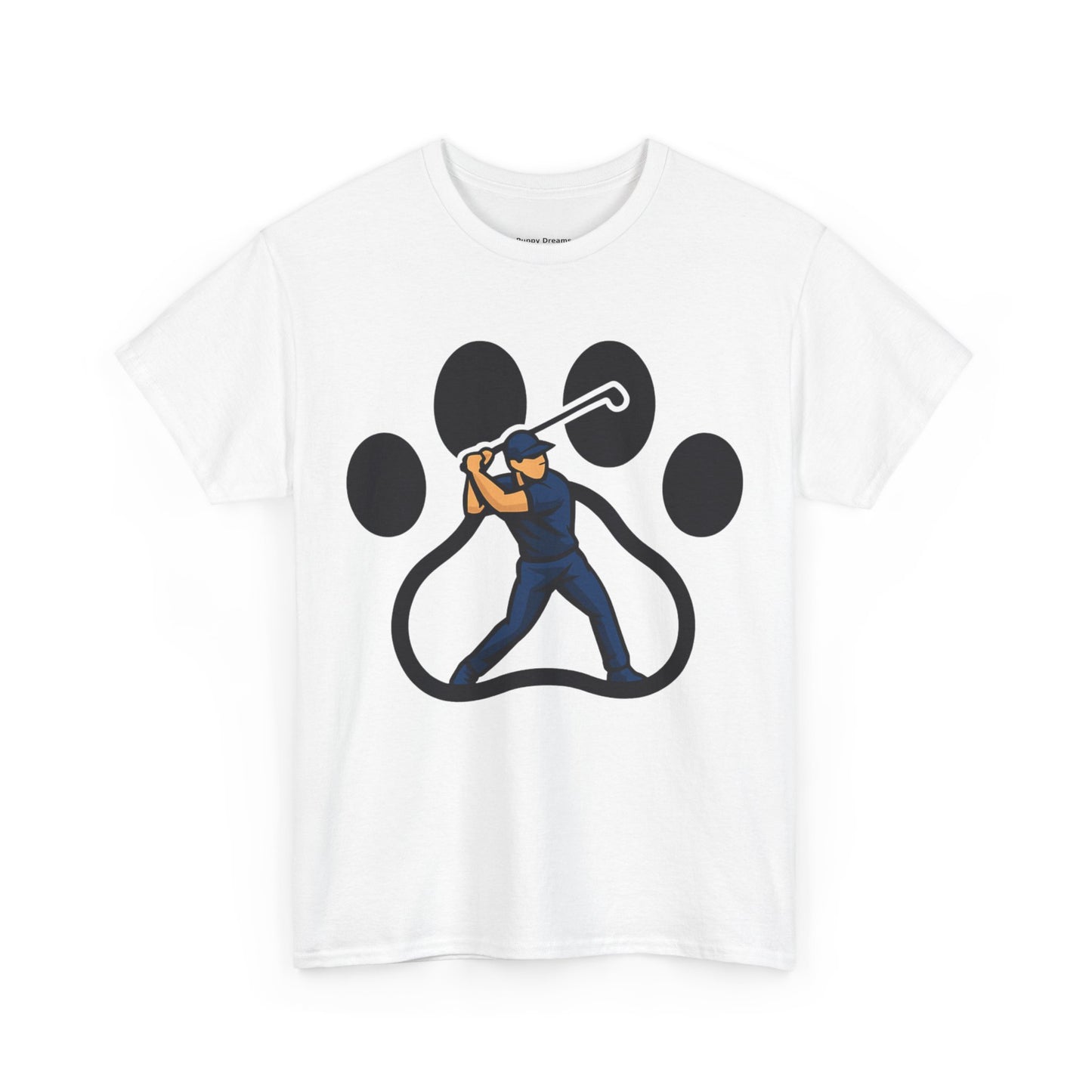 Paw Print Baseball Tee, Unisex Heavy Cotton Tee, Animal Lover Gift, Dog Dad Shirt, Casual Wear, Perfect for Birthdays, Sports Events